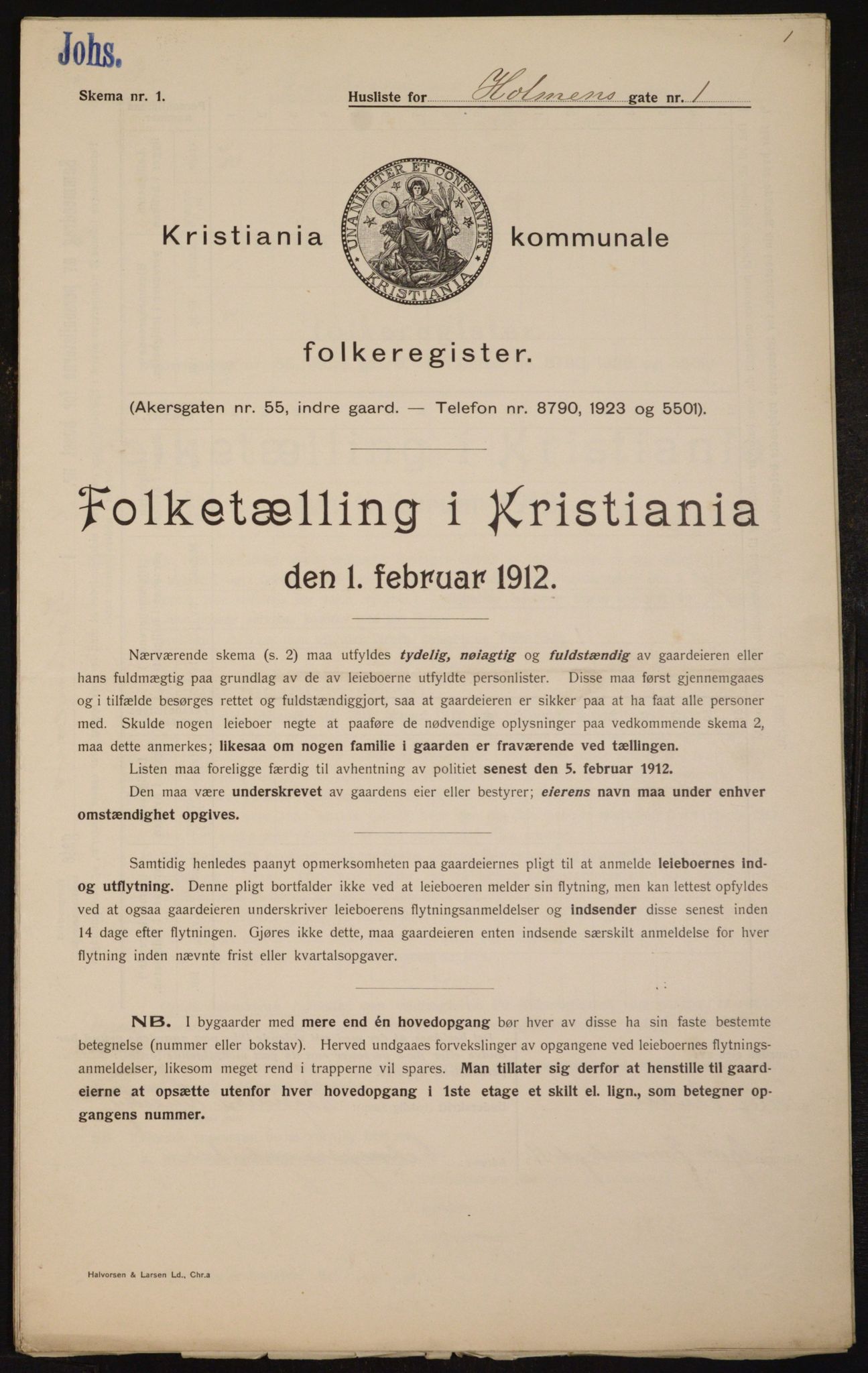 OBA, Municipal Census 1912 for Kristiania, 1912, p. 41216