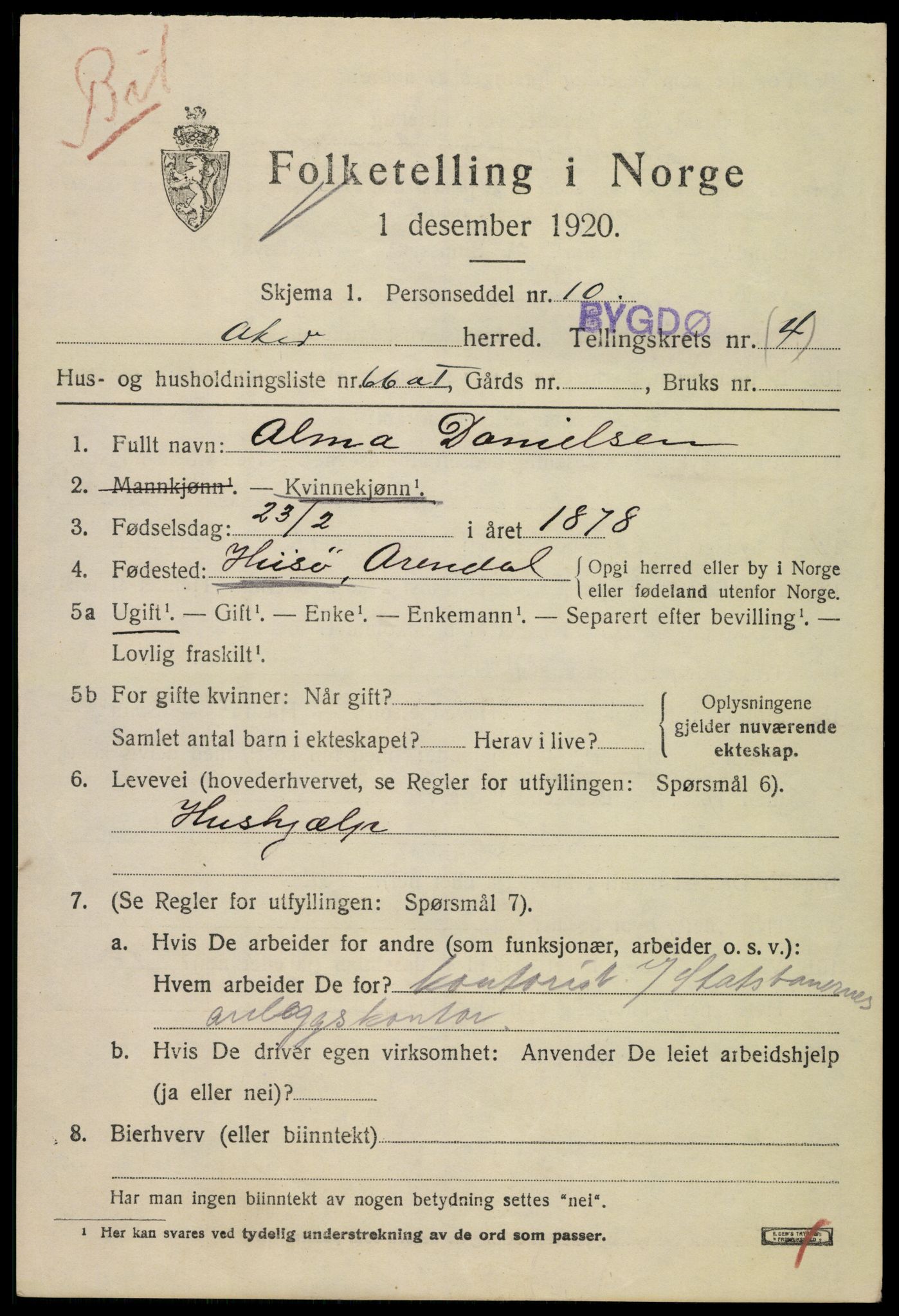 SAO, 1920 census for Aker, 1920, p. 30110