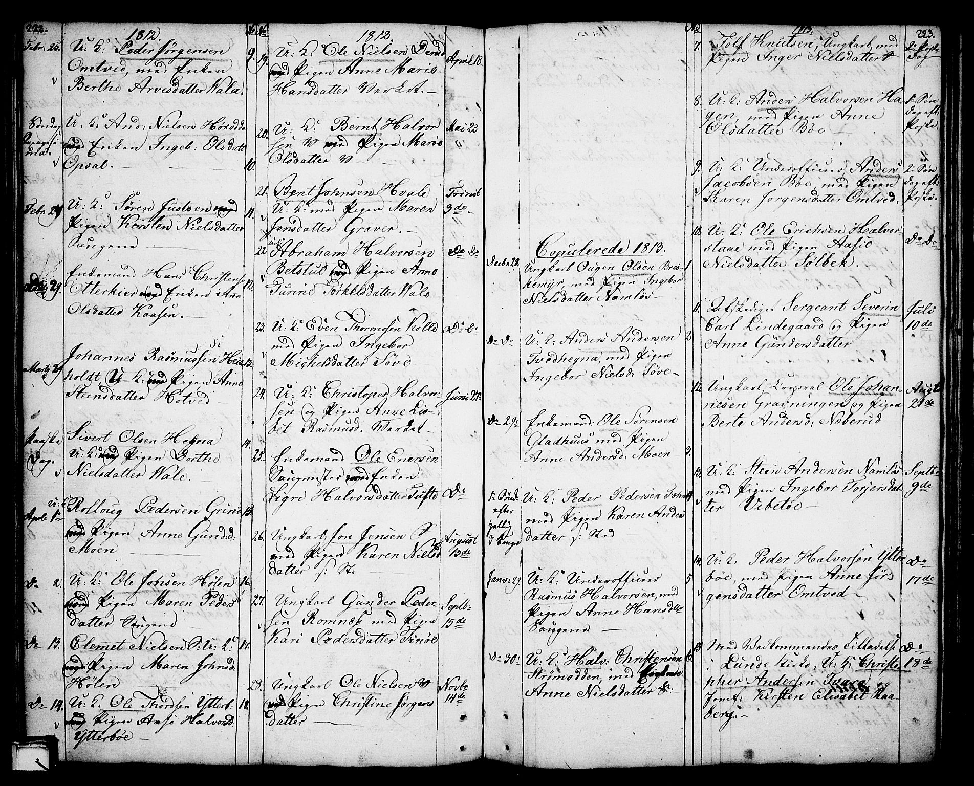Holla kirkebøker, SAKO/A-272/F/Fa/L0002: Parish register (official) no. 2, 1779-1814, p. 222-223