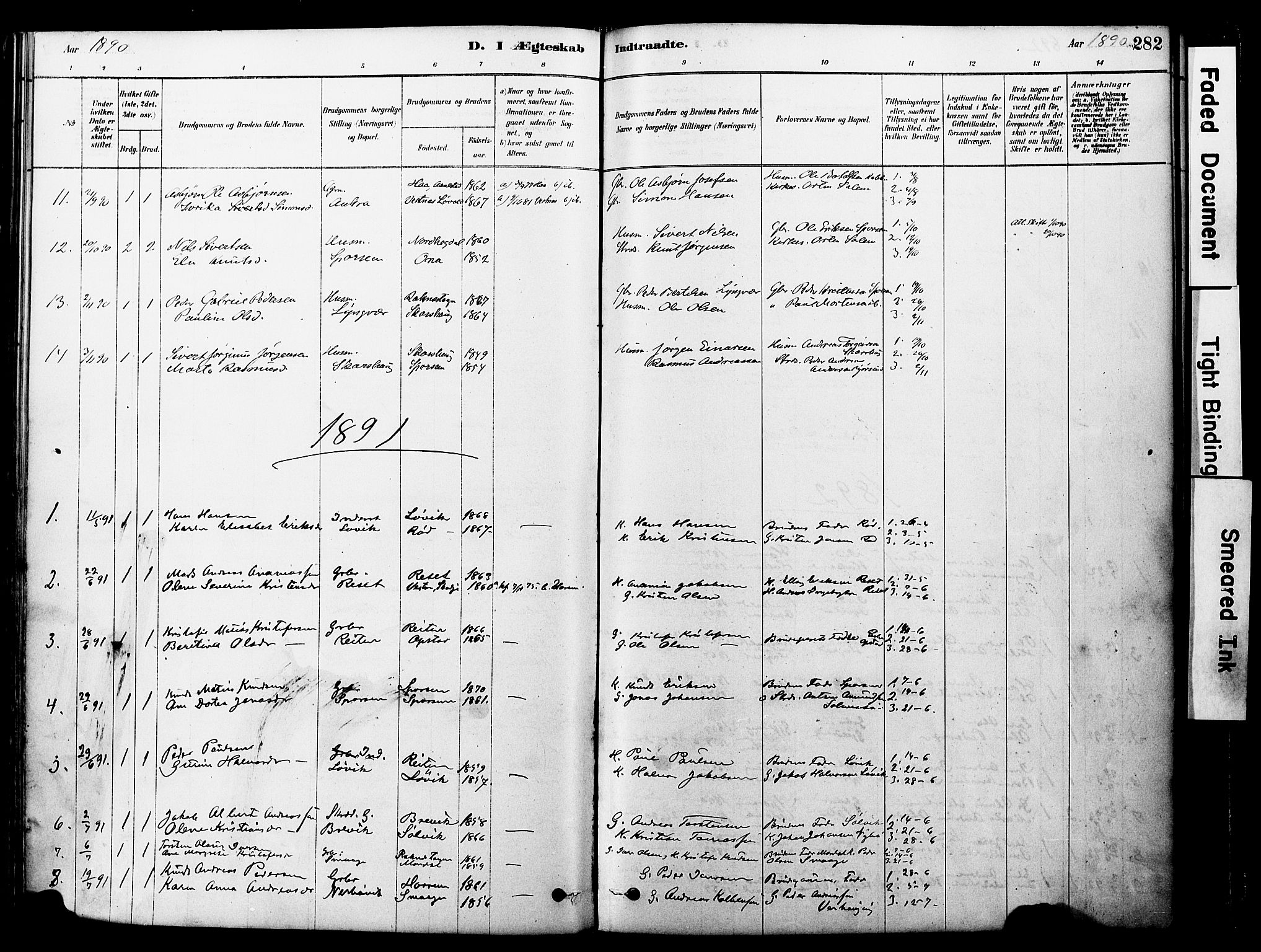 Ministerialprotokoller, klokkerbøker og fødselsregistre - Møre og Romsdal, SAT/A-1454/560/L0721: Parish register (official) no. 560A05, 1878-1917, p. 282