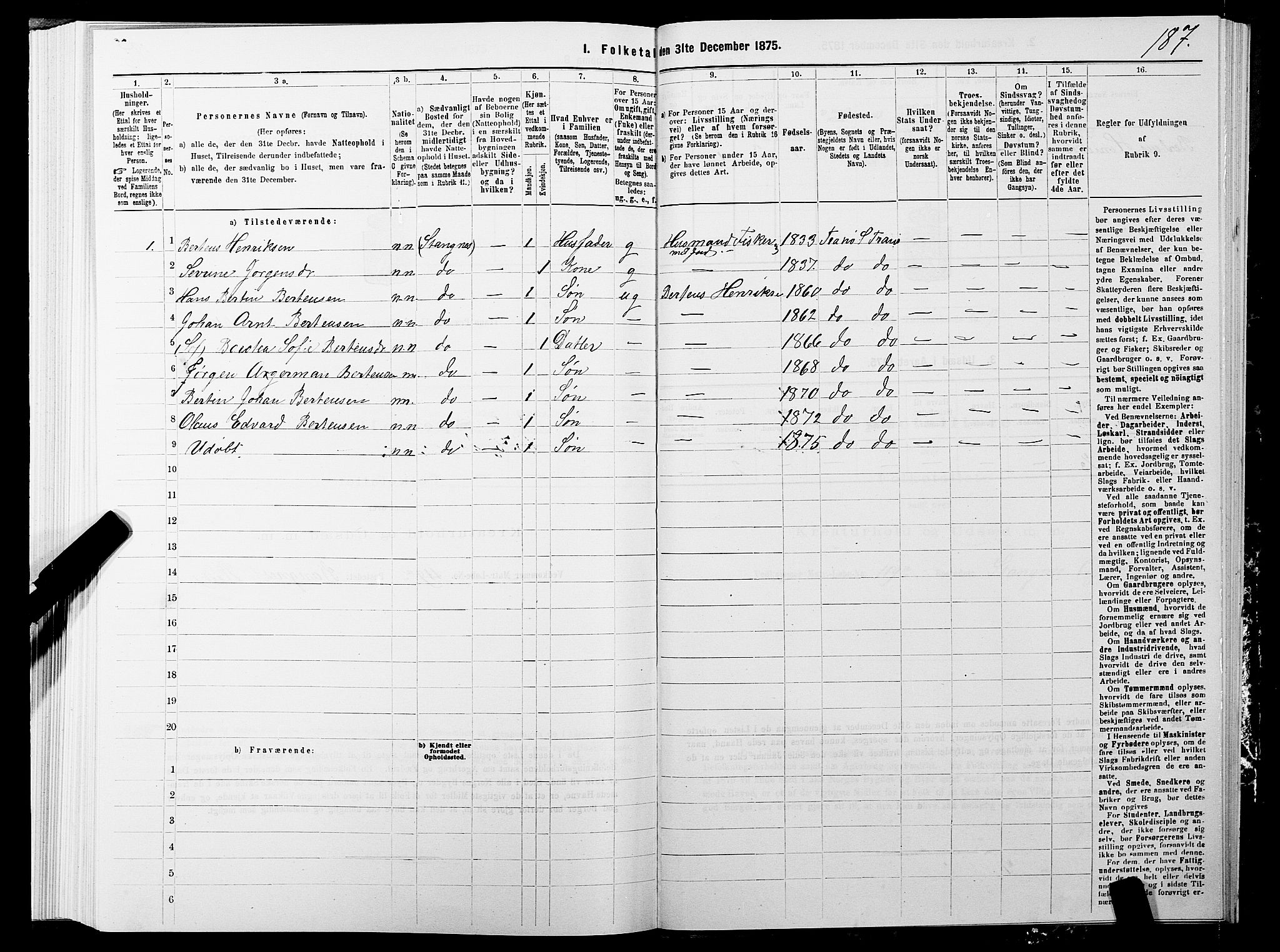 SATØ, 1875 census for 1927P Tranøy, 1875, p. 4187