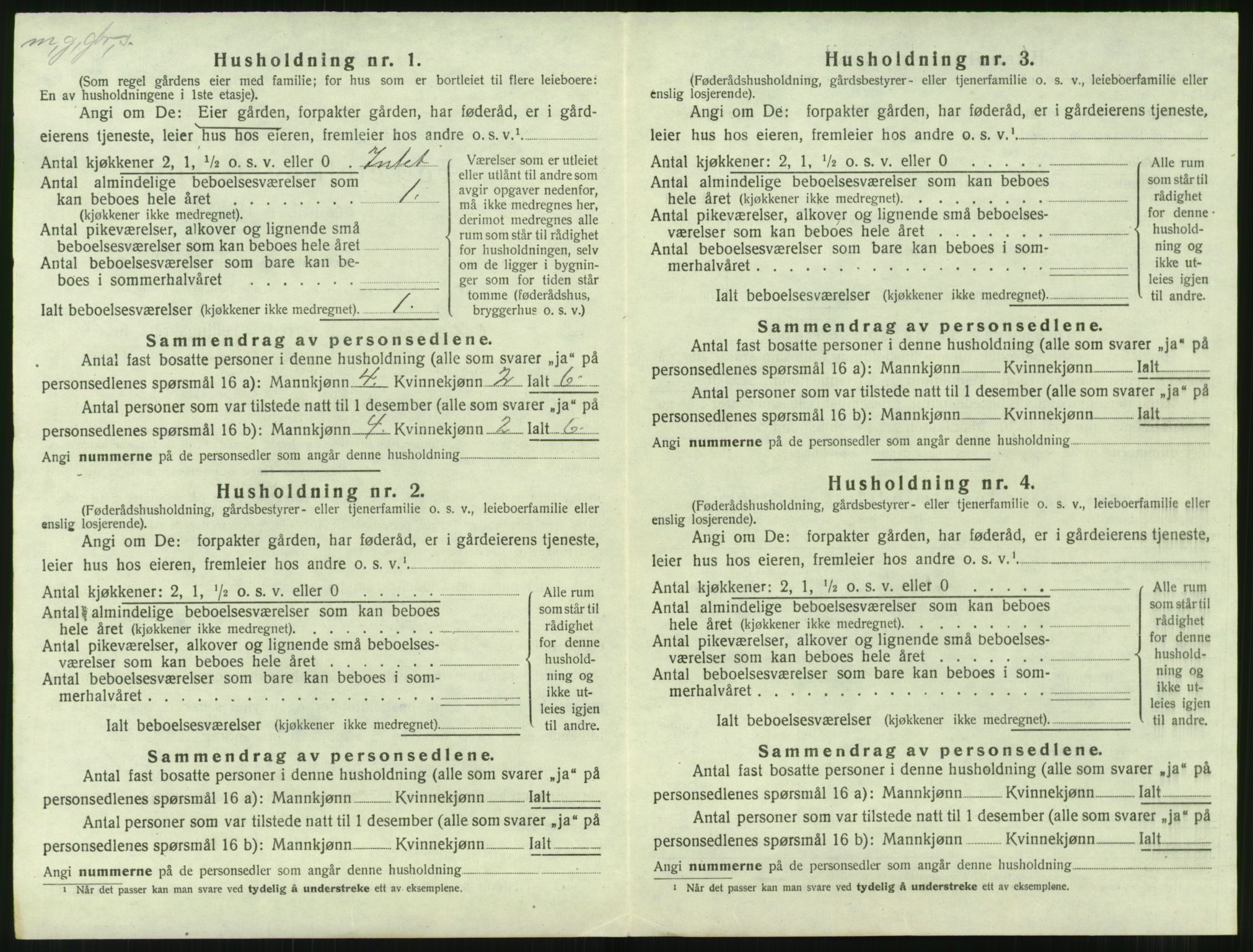 SAT, 1920 census for Aukra, 1920, p. 1000