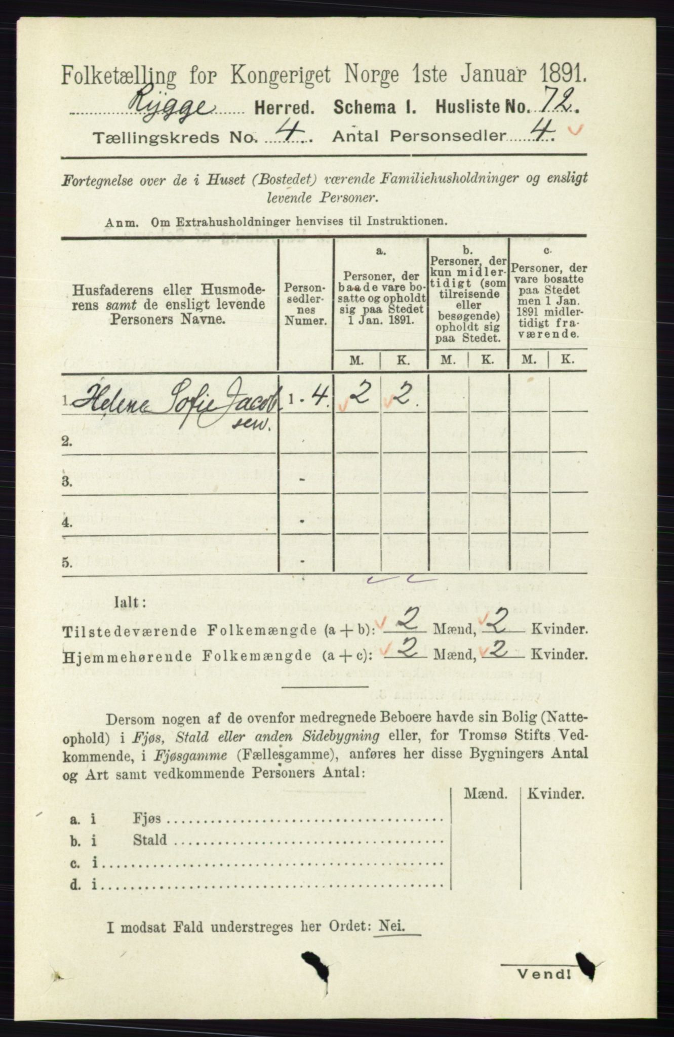 RA, 1891 census for 0136 Rygge, 1891, p. 2227