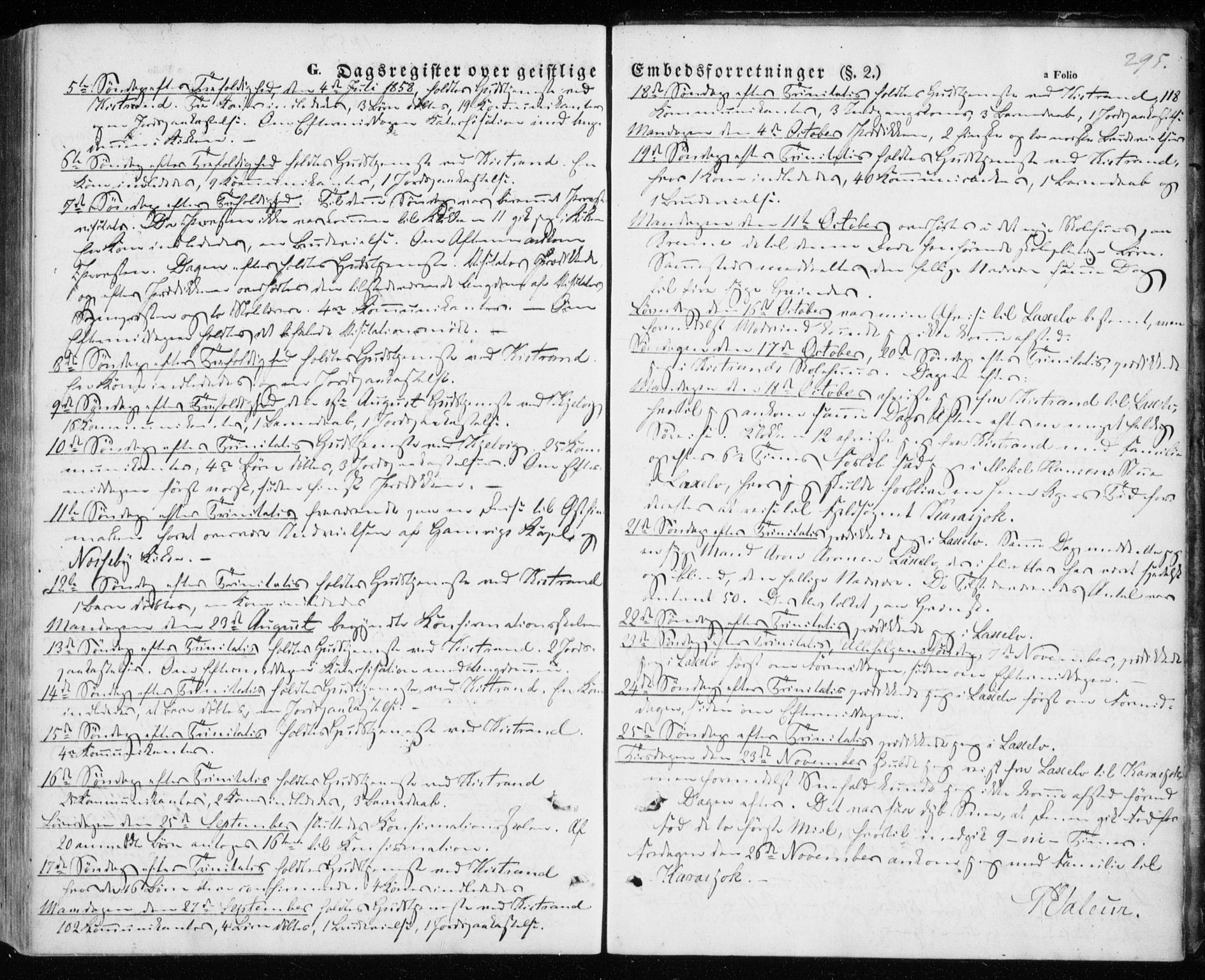 Kistrand/Porsanger sokneprestembete, SATØ/S-1351/H/Ha/L0004.kirke: Parish register (official) no. 4, 1843-1860, p. 295