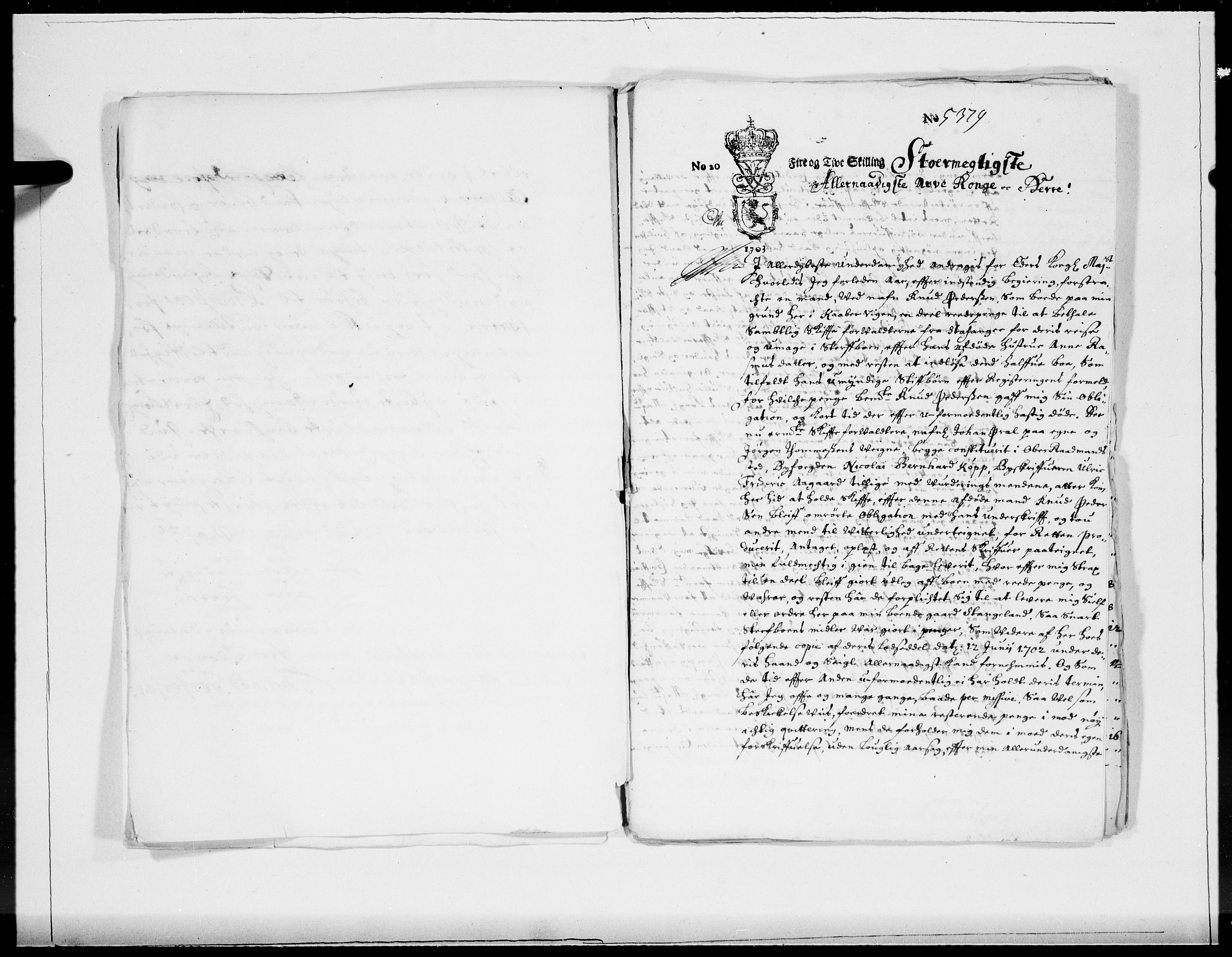 Danske Kanselli 1572-1799, AV/RA-EA-3023/F/Fc/Fcc/Fcca/L0054: Norske innlegg 1572-1799, 1703, p. 465
