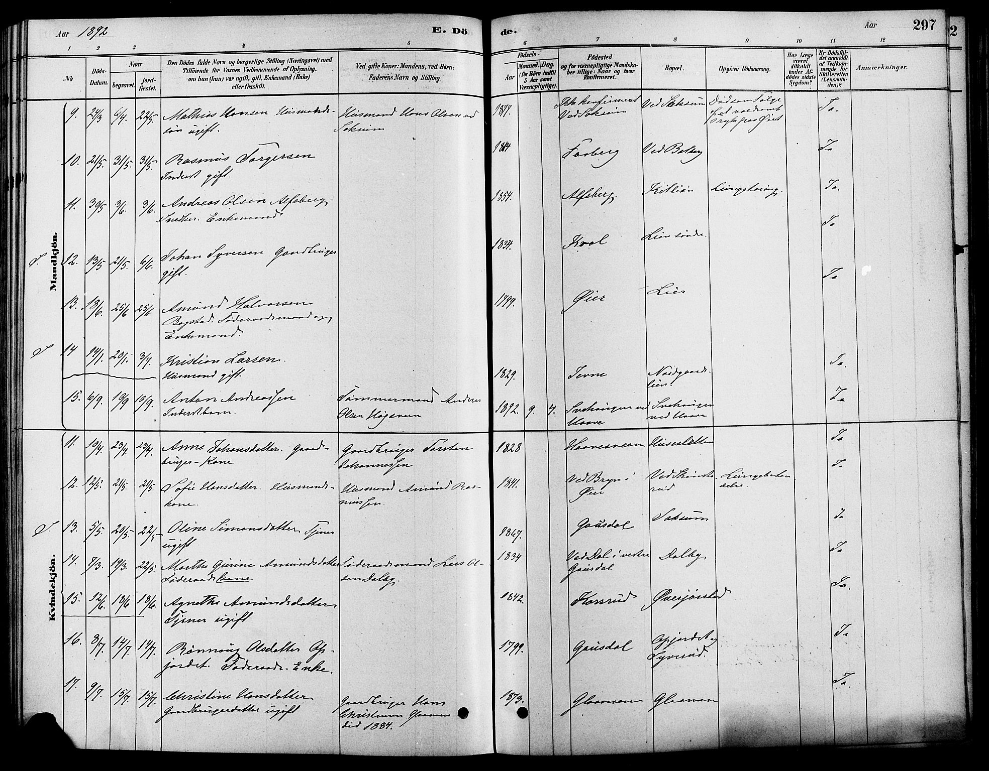 Fåberg prestekontor, AV/SAH-PREST-086/H/Ha/Haa/L0008: Parish register (official) no. 8, 1879-1898, p. 297