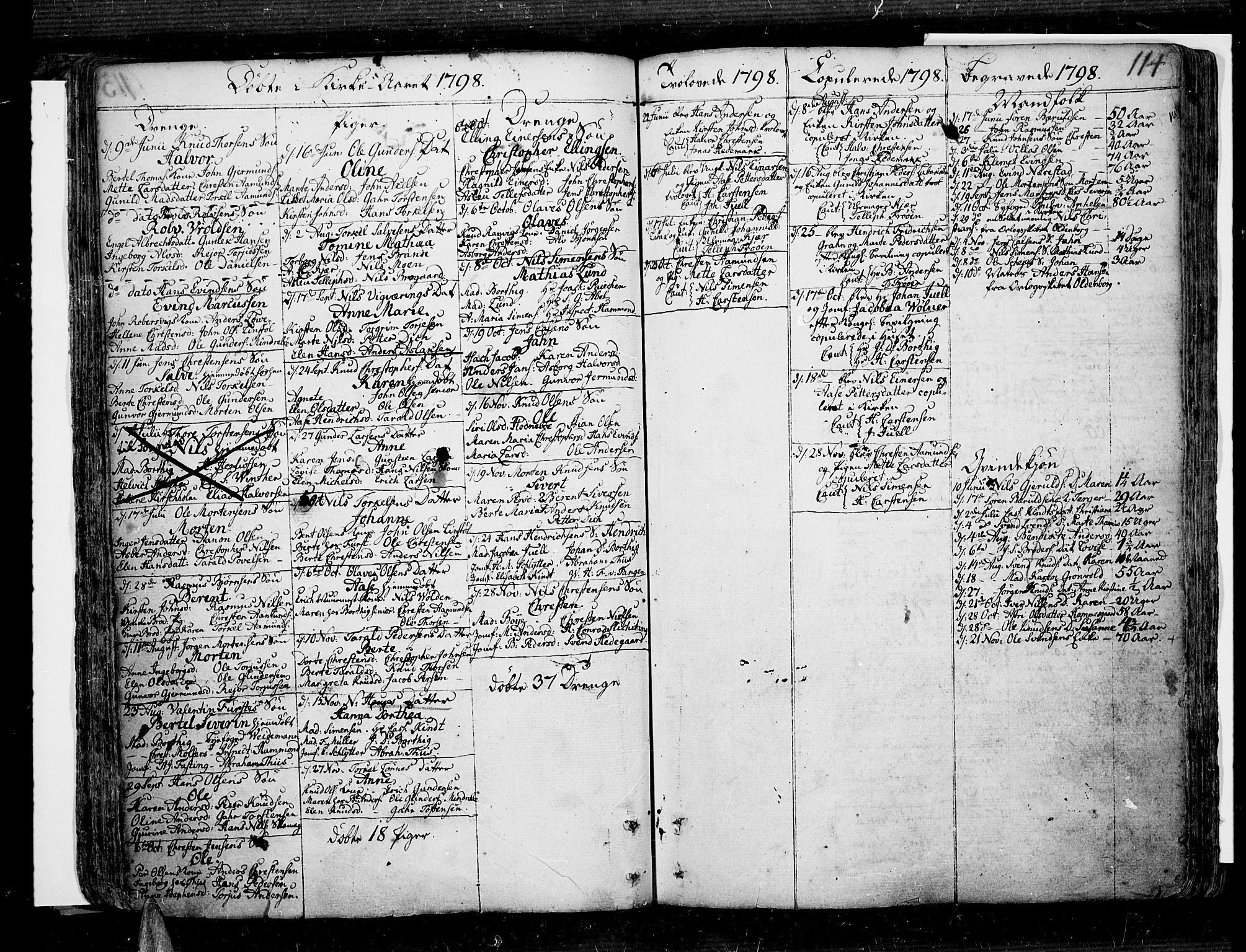 Risør sokneprestkontor, SAK/1111-0035/F/Fb/L0002: Parish register (copy) no. B 2, 1747-1812, p. 114