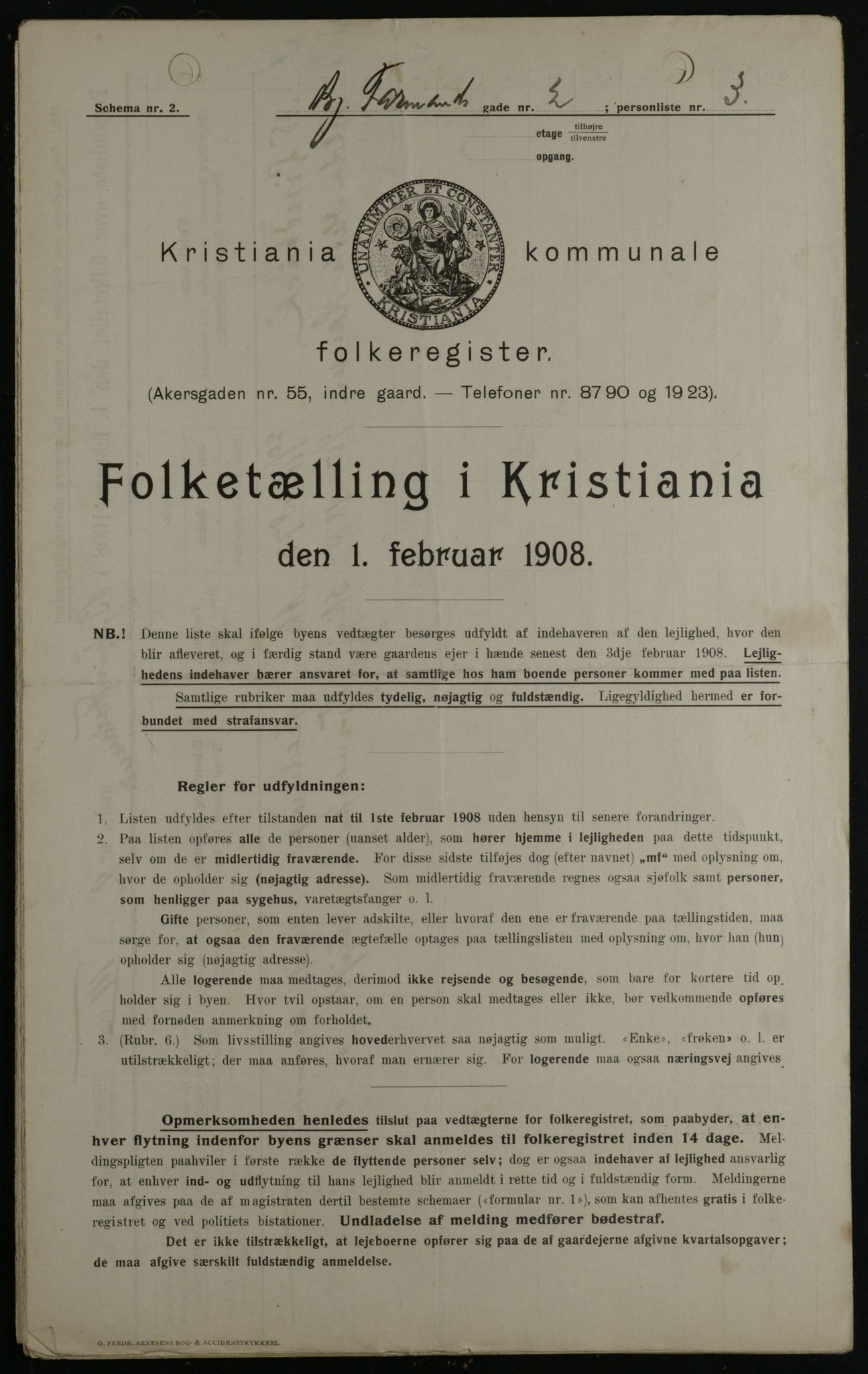 OBA, Municipal Census 1908 for Kristiania, 1908, p. 6430