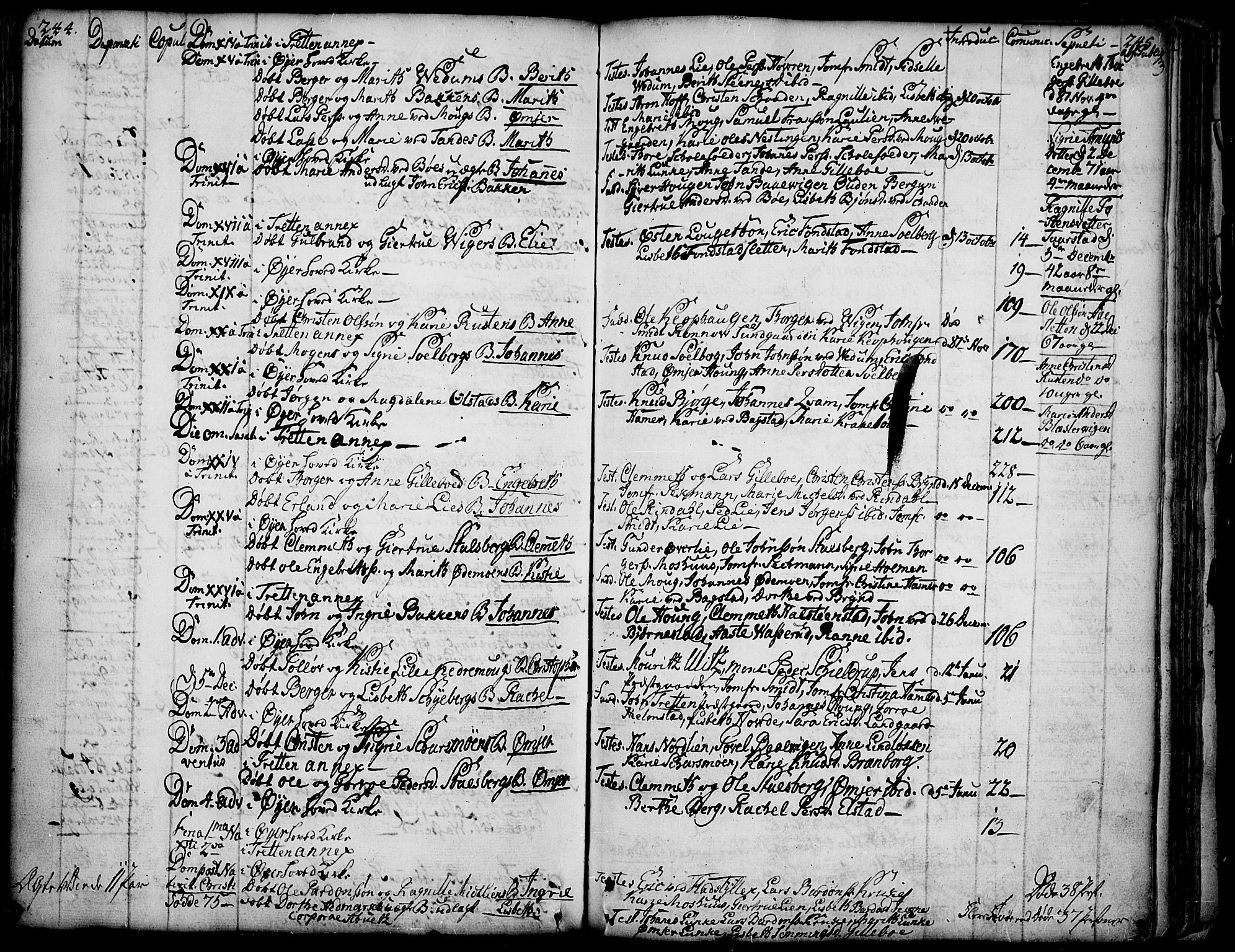 Øyer prestekontor, AV/SAH-PREST-084/H/Ha/Haa/L0002: Parish register (official) no. 2, 1733-1784, p. 244-245