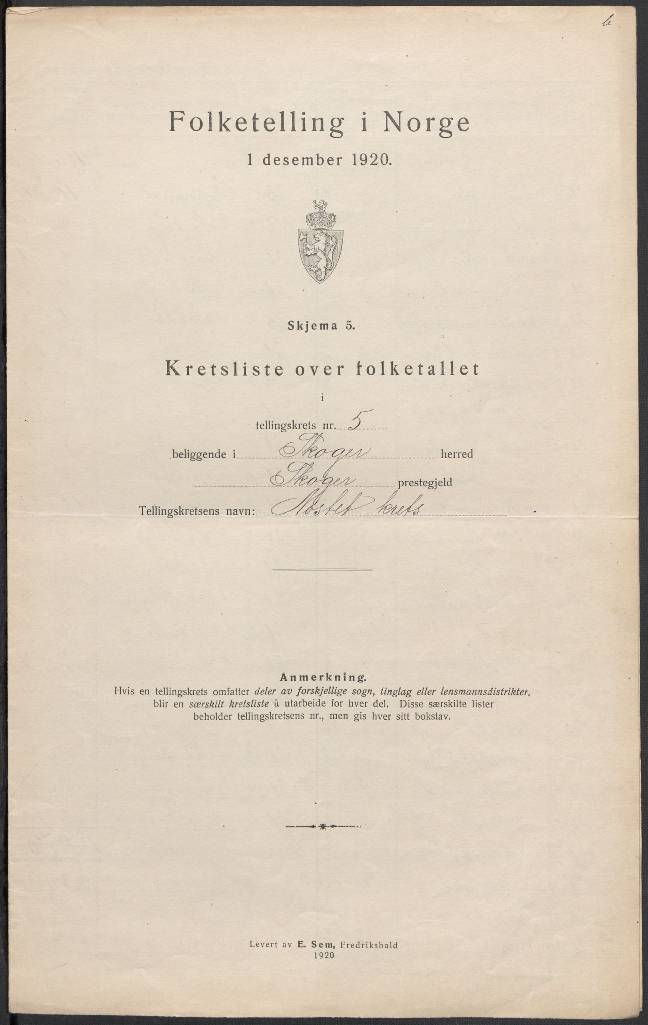 SAKO, 1920 census for Skoger, 1920, p. 29