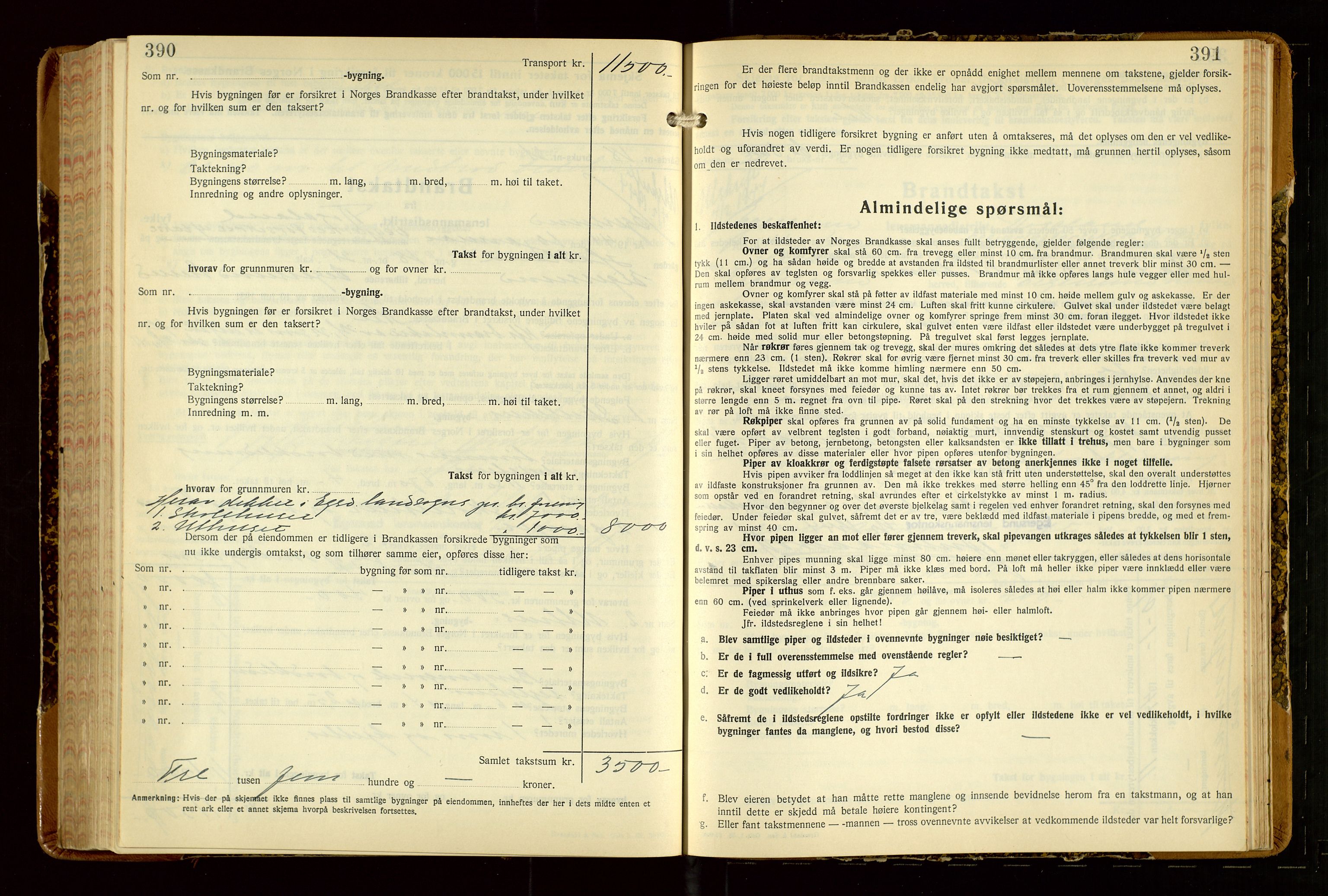 Eigersund lensmannskontor, AV/SAST-A-100171/Gob/L0007: "Brandtakstprotokoll", 1938-1955, p. 390-391