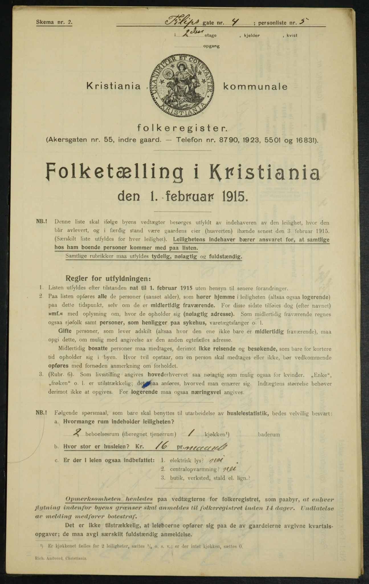 OBA, Municipal Census 1915 for Kristiania, 1915, p. 23779