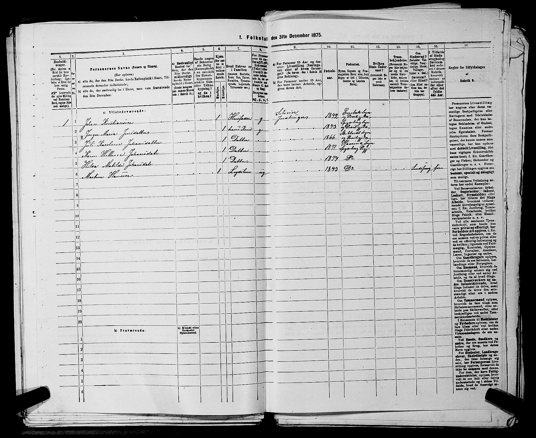 RA, 1875 census for 0123P Spydeberg, 1875, p. 684