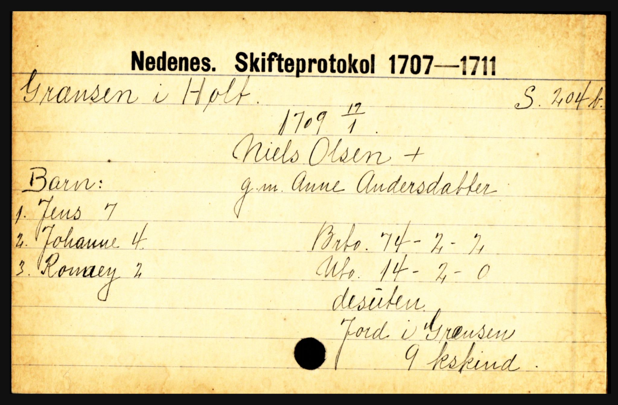 Nedenes sorenskriveri før 1824, AV/SAK-1221-0007/H, p. 10163