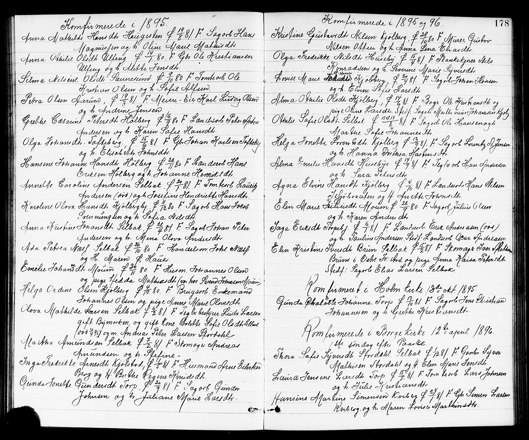 Borge prestekontor Kirkebøker, SAO/A-10903/G/Ga/L0002: Parish register (copy) no. I 2, 1875-1923, p. 178