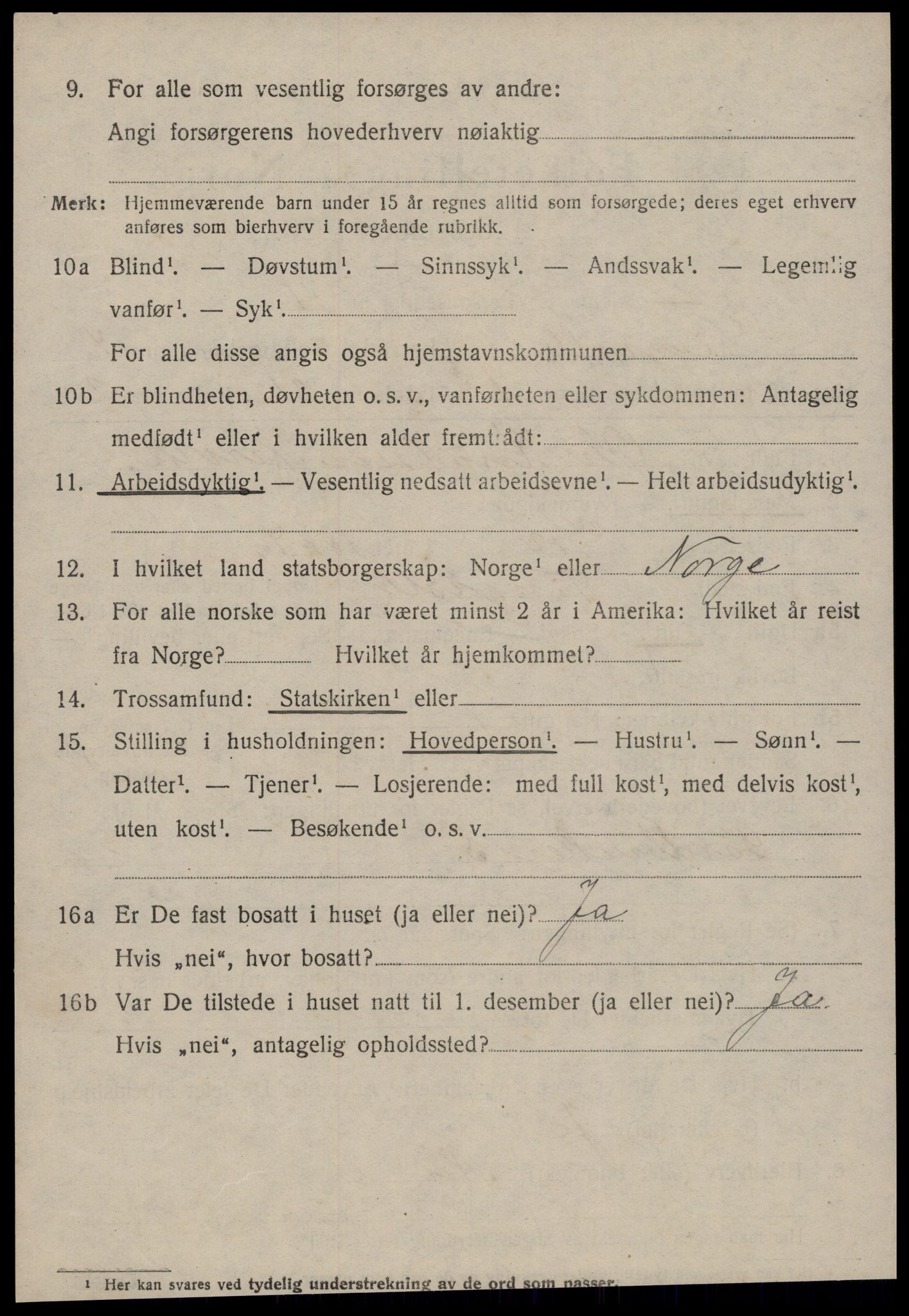 SAT, 1920 census for Tingvoll, 1920, p. 1801