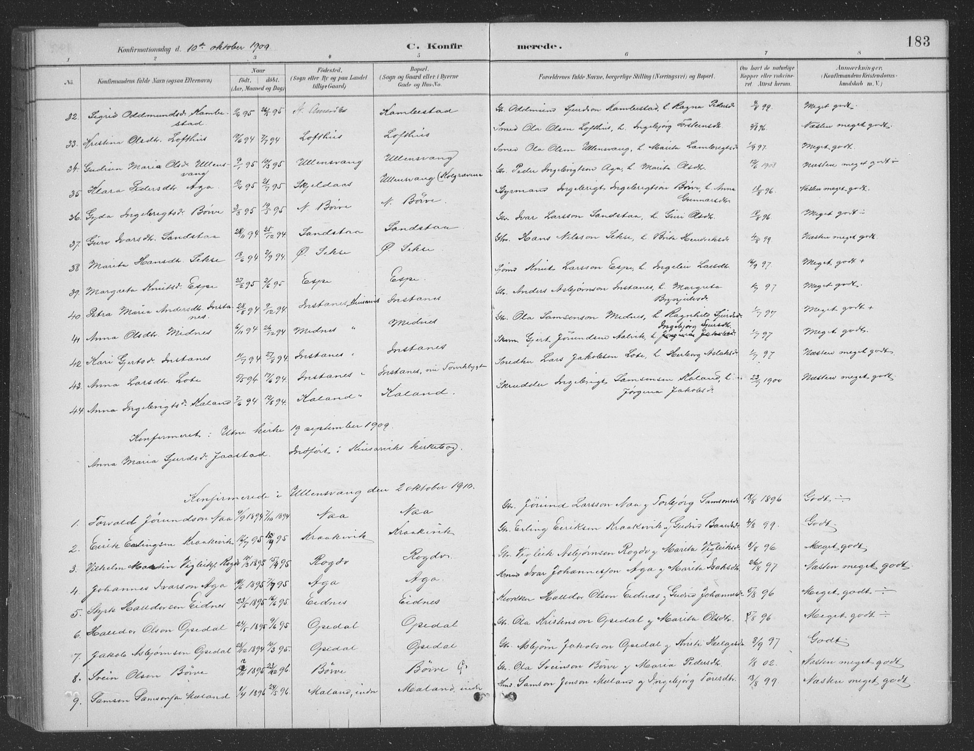 Ullensvang sokneprestembete, SAB/A-78701/H/Hab: Parish register (copy) no. B 11, 1887-1939, p. 183