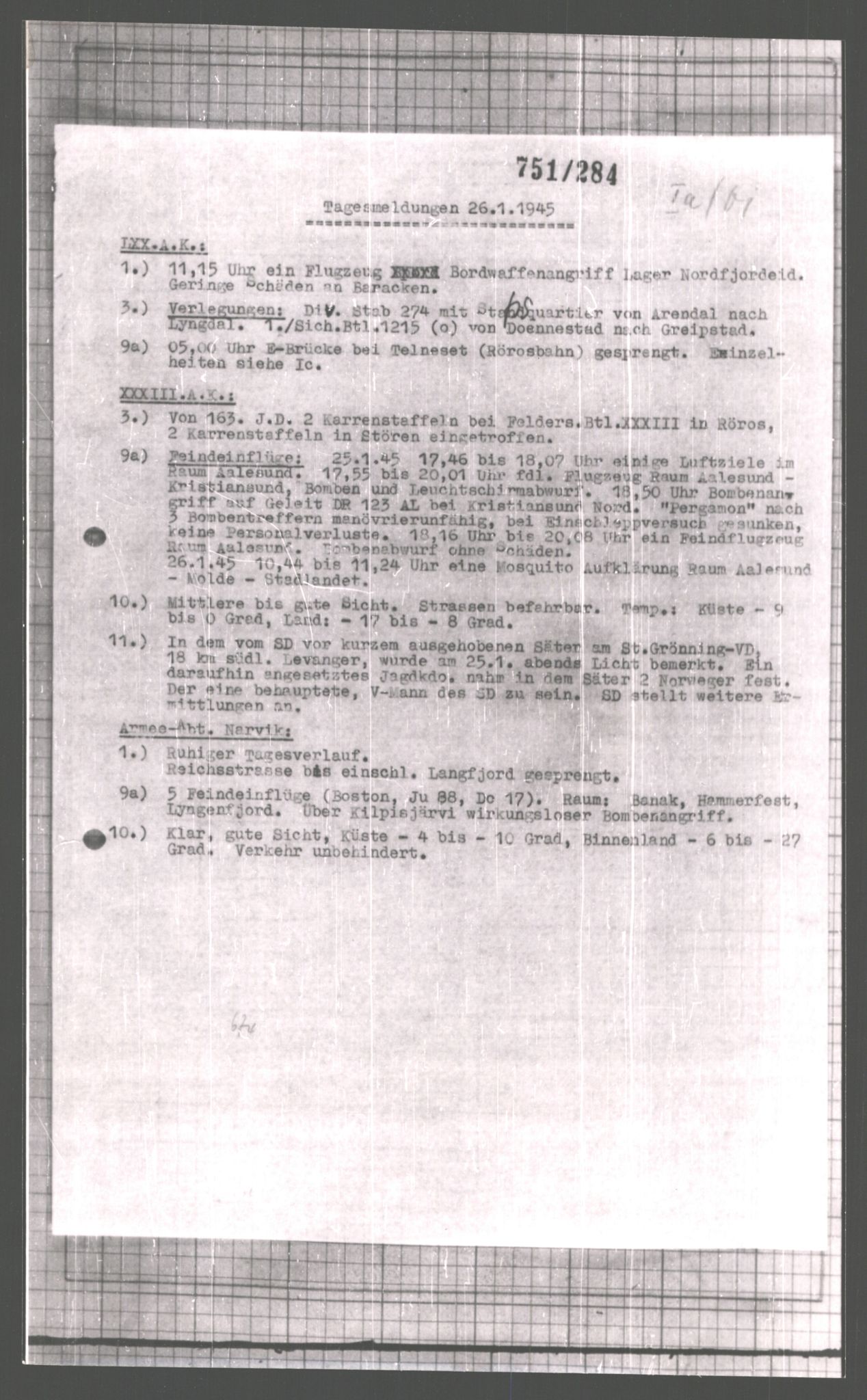 Forsvarets Overkommando. 2 kontor. Arkiv 11.4. Spredte tyske arkivsaker, AV/RA-RAFA-7031/D/Dar/Dara/L0006: Krigsdagbøker for 20. Gebirgs-Armee-Oberkommando (AOK 20), 1945, p. 813