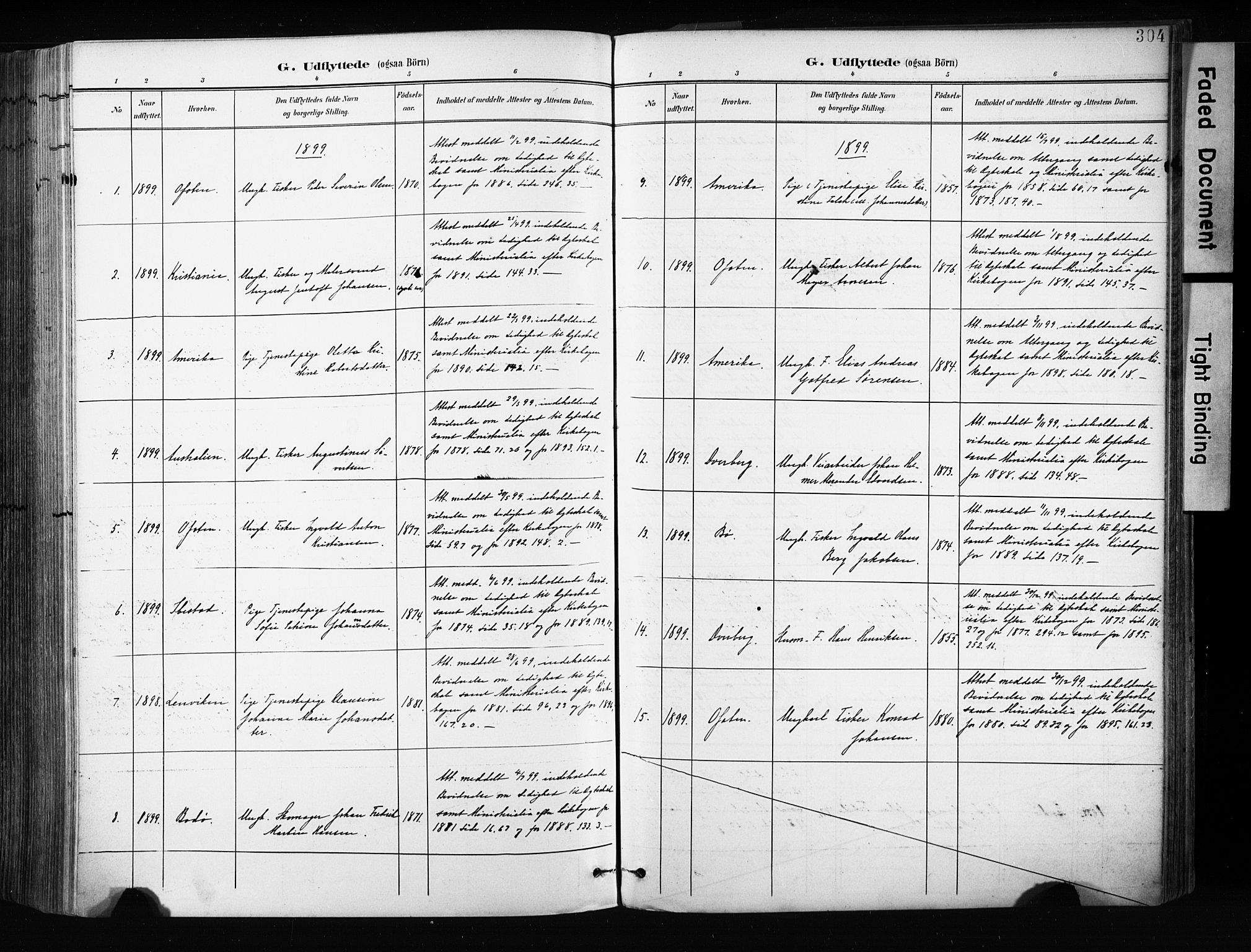 Ministerialprotokoller, klokkerbøker og fødselsregistre - Nordland, AV/SAT-A-1459/880/L1134: Parish register (official) no. 880A08, 1899-1908, p. 304