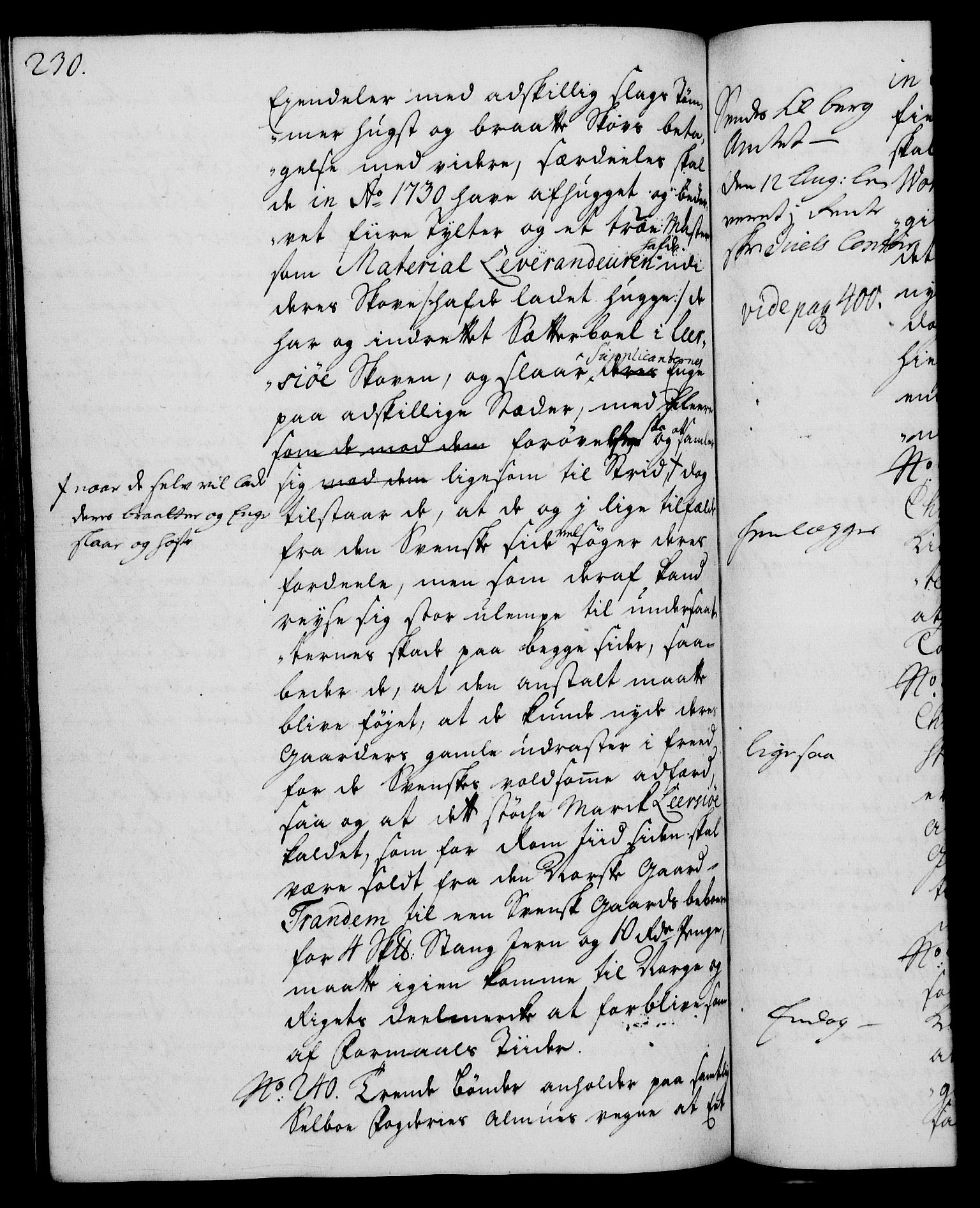 Rentekammeret, Kammerkanselliet, RA/EA-3111/G/Gh/Gha/L0015: Norsk ekstraktmemorialprotokoll (merket RK 53.60), 1733, p. 230