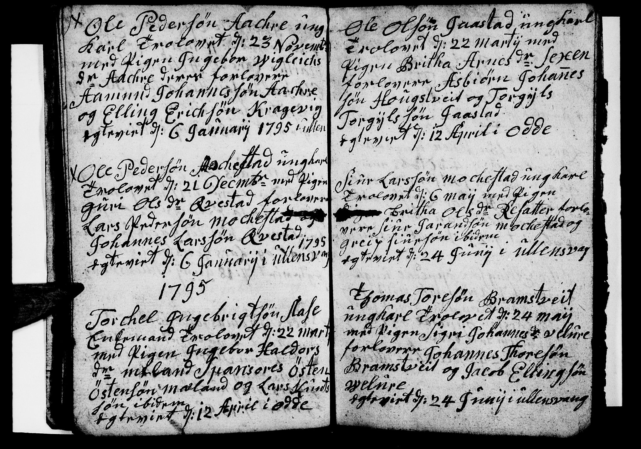 Ullensvang sokneprestembete, SAB/A-78701/H/Hab: Parish register (copy) no. B 7, 1792-1797