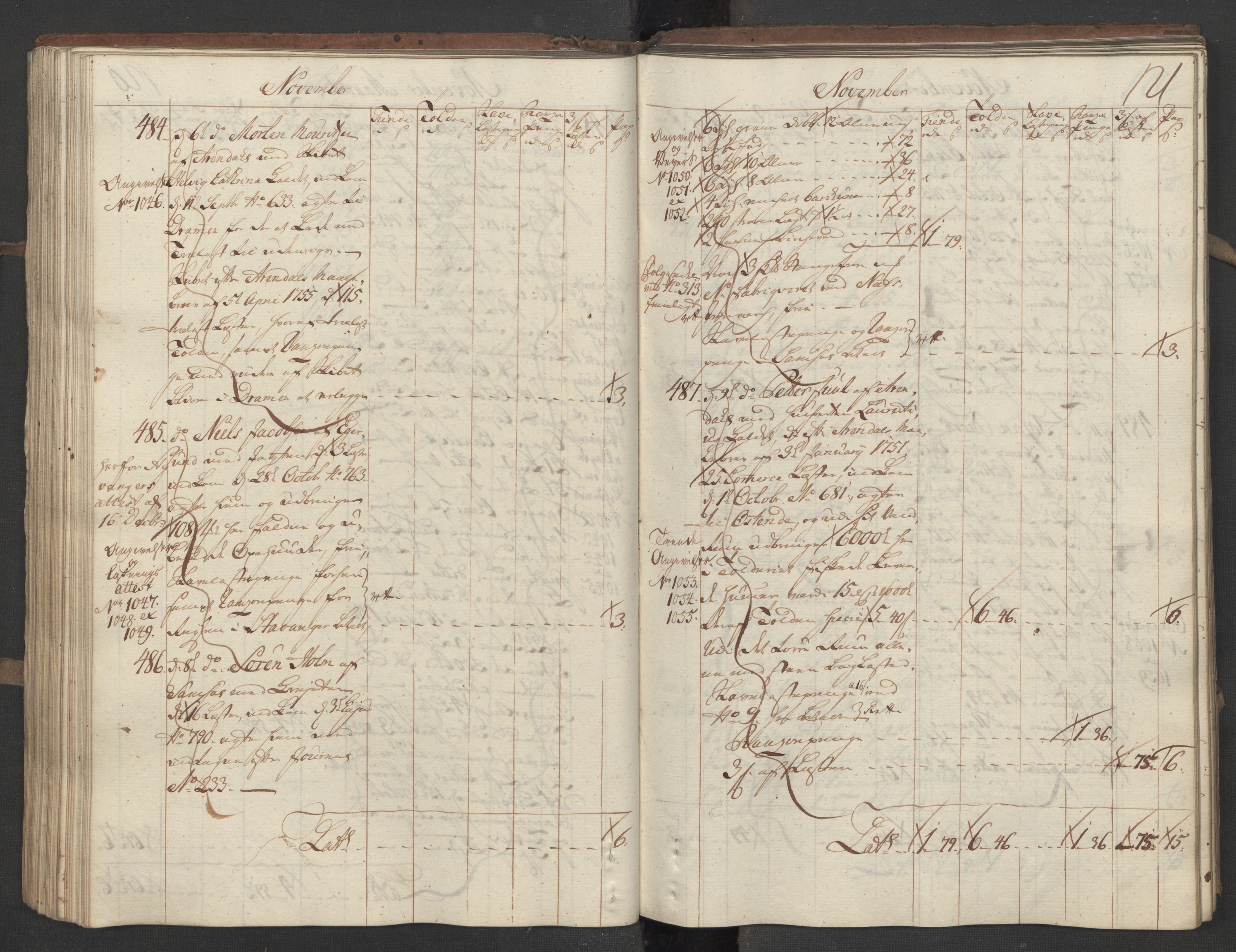 Generaltollkammeret, tollregnskaper, AV/RA-EA-5490/R15/L0030a/0001: Tollregnskaper Arendal / Utgående hovedtollbok, 1756, p. 120b-121a