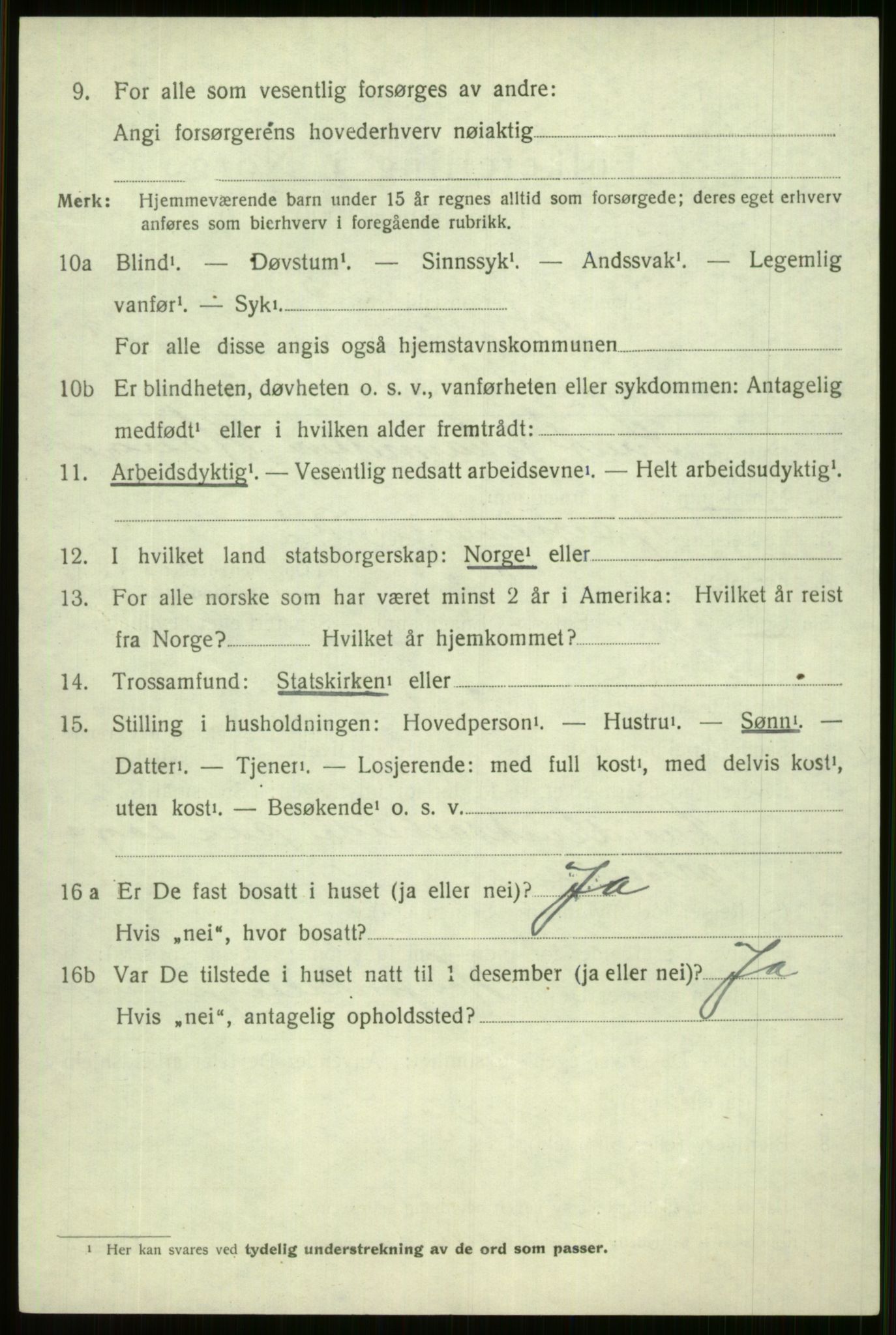 SAB, 1920 census for Voss, 1920, p. 19242