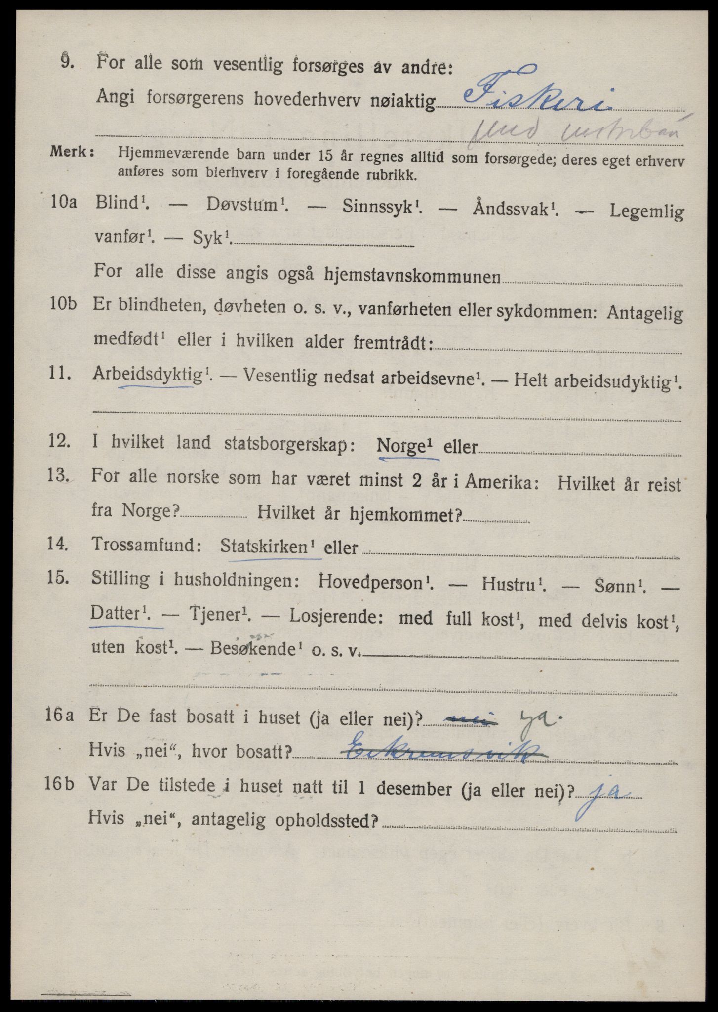 SAT, 1920 census for Borgund, 1920, p. 11353