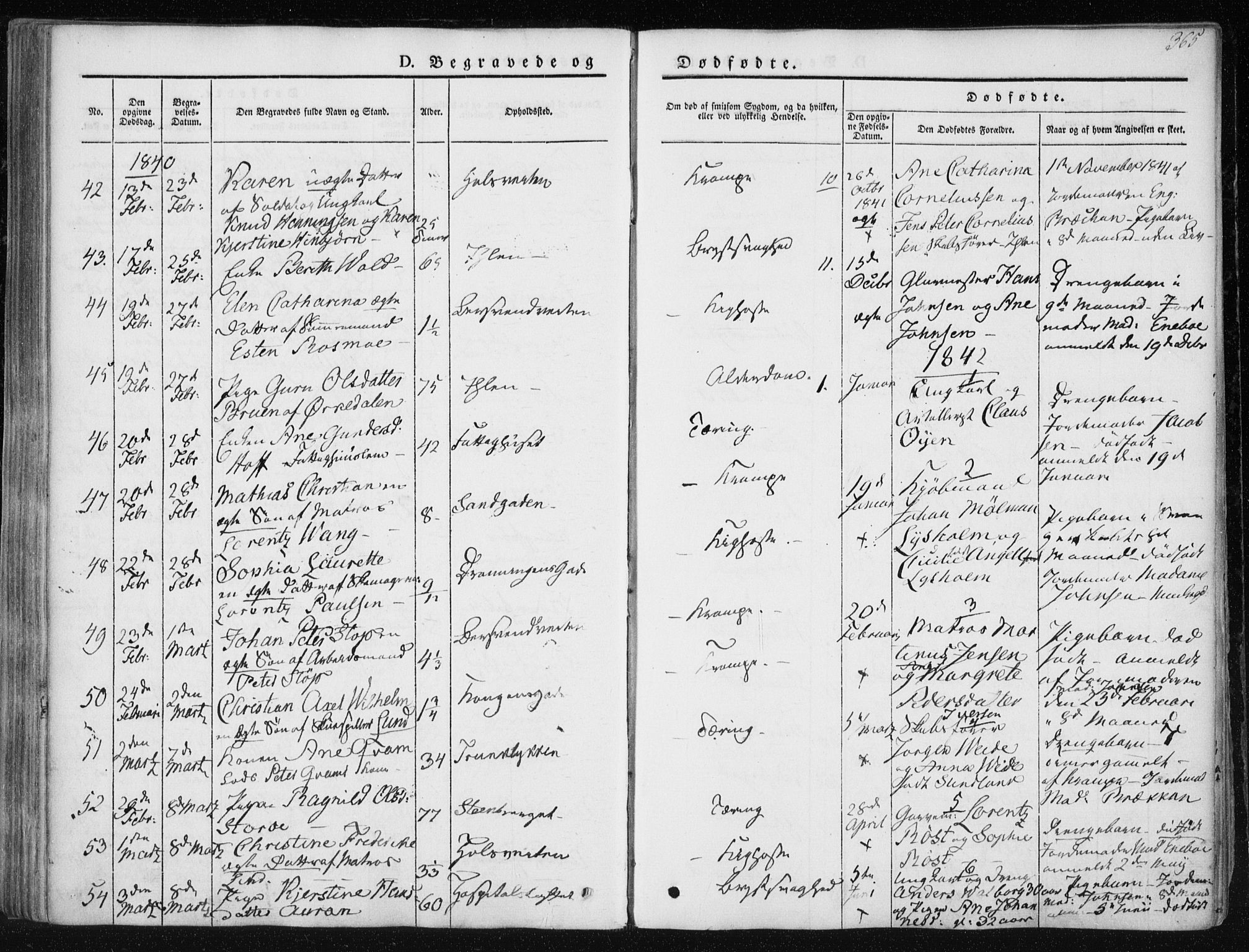 Ministerialprotokoller, klokkerbøker og fødselsregistre - Sør-Trøndelag, SAT/A-1456/601/L0049: Parish register (official) no. 601A17, 1839-1847, p. 365