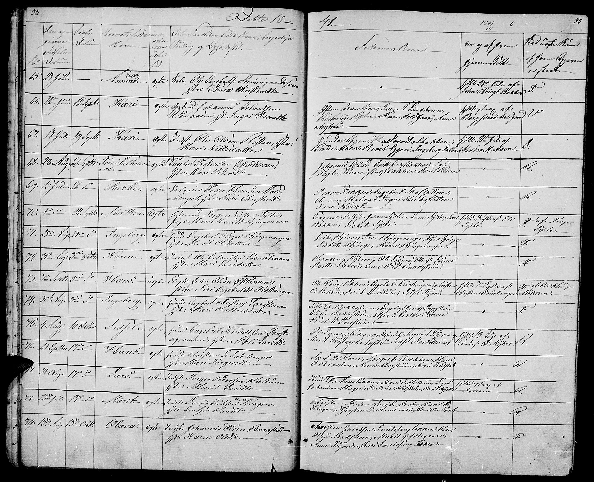 Ringebu prestekontor, SAH/PREST-082/H/Ha/Hab/L0002: Parish register (copy) no. 2, 1839-1853, p. 32-33