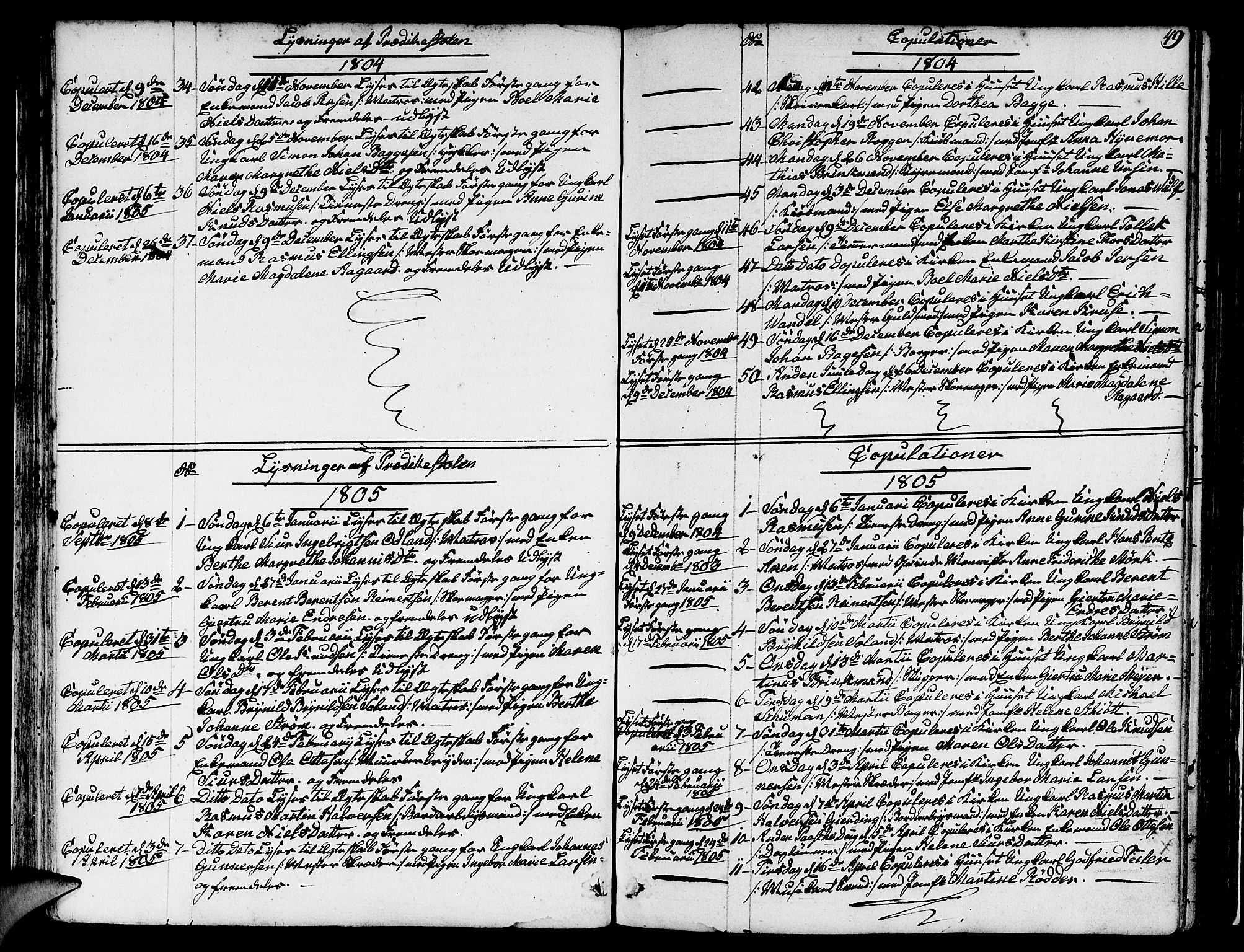 Nykirken Sokneprestembete, SAB/A-77101/H/Hab: Parish register (copy) no. A 2, 1782-1847, p. 49