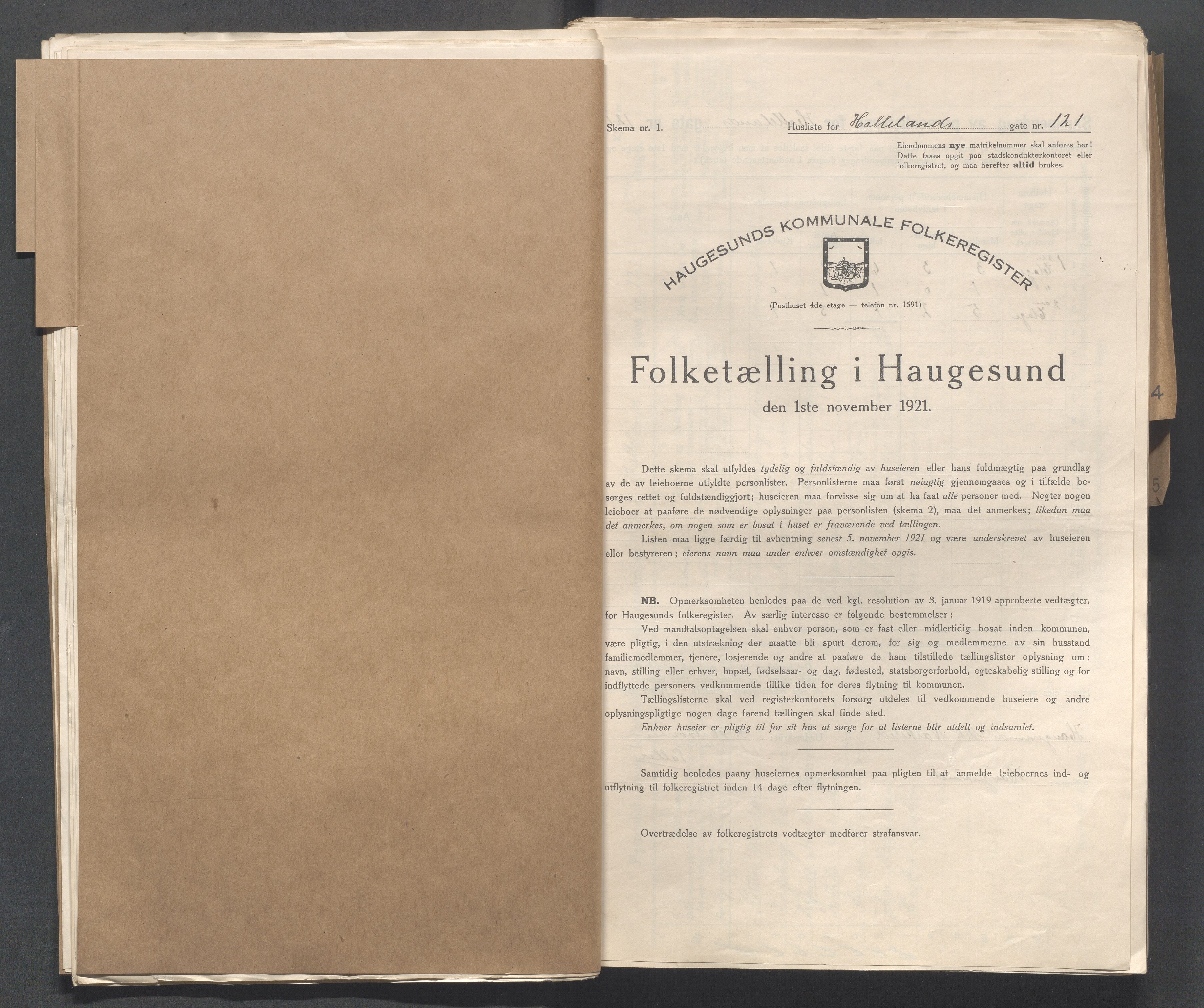IKAR, Local census 1.11.1921 for Haugesund, 1921, p. 6667