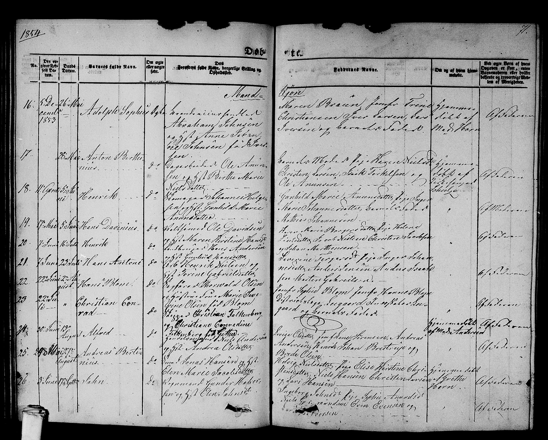 Larvik kirkebøker, AV/SAKO-A-352/G/Gb/L0002: Parish register (copy) no. II 2, 1843-1866, p. 71