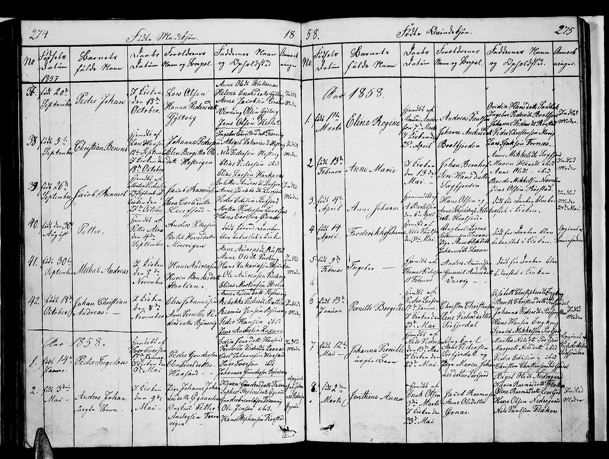 Ministerialprotokoller, klokkerbøker og fødselsregistre - Nordland, SAT/A-1459/853/L0773: Parish register (copy) no. 853C01, 1821-1859, p. 274-275