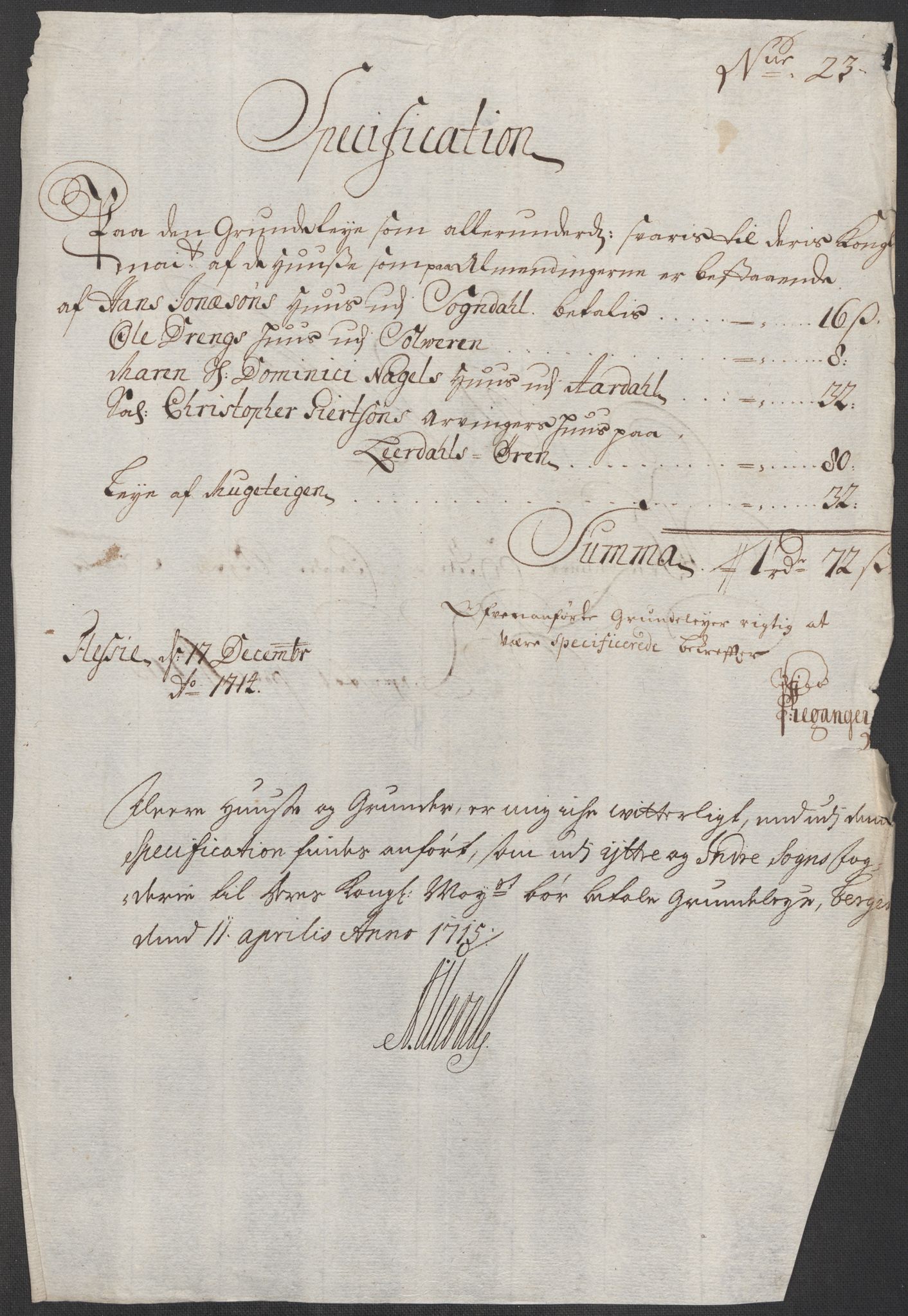 Rentekammeret inntil 1814, Reviderte regnskaper, Fogderegnskap, AV/RA-EA-4092/R52/L3319: Fogderegnskap Sogn, 1713-1714, p. 307