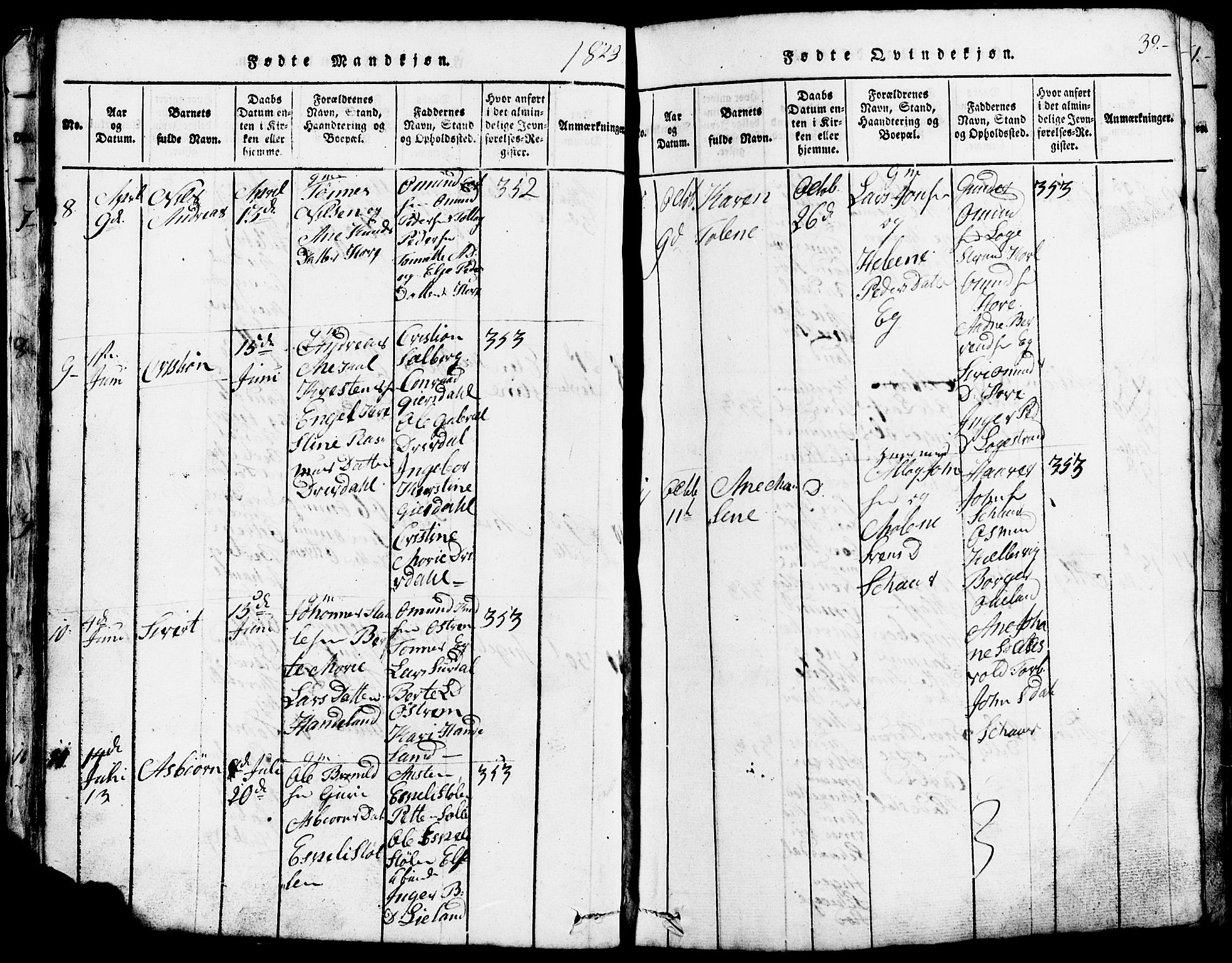 Lund sokneprestkontor, AV/SAST-A-101809/S07/L0002: Parish register (copy) no. B 2, 1816-1832, p. 39