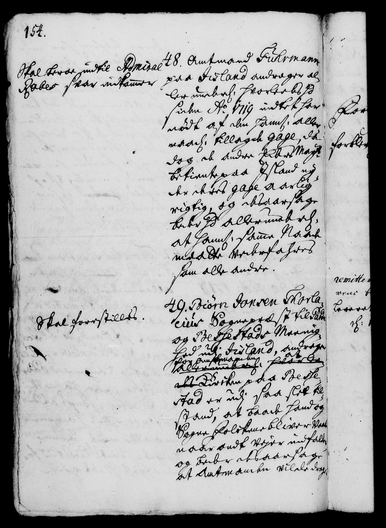 Rentekammeret, Kammerkanselliet, AV/RA-EA-3111/G/Gh/Gha/L0005: Norsk ekstraktmemorialprotokoll (merket RK 53.50), 1721-1723, p. 154