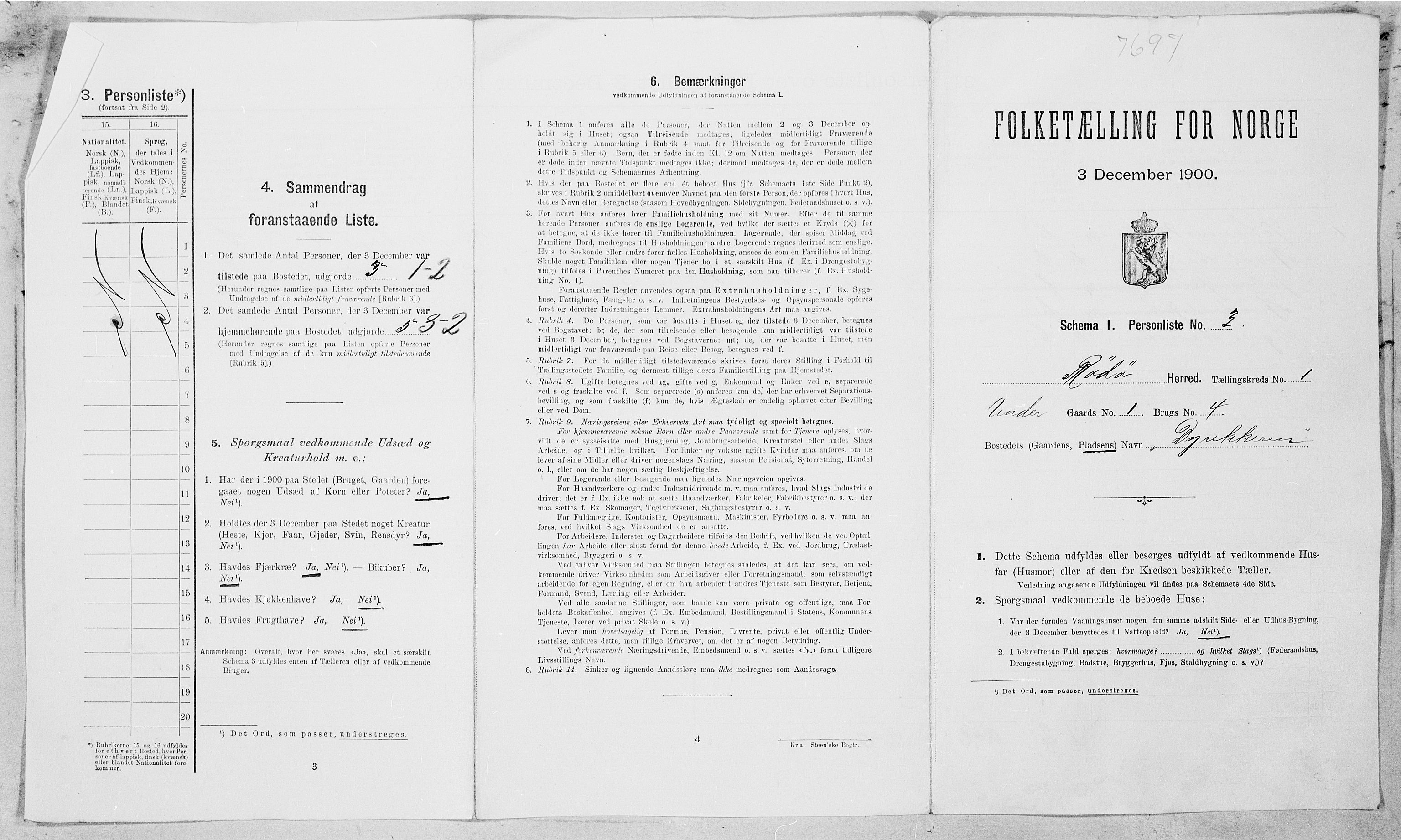 SAT, 1900 census for Rødøy, 1900, p. 22