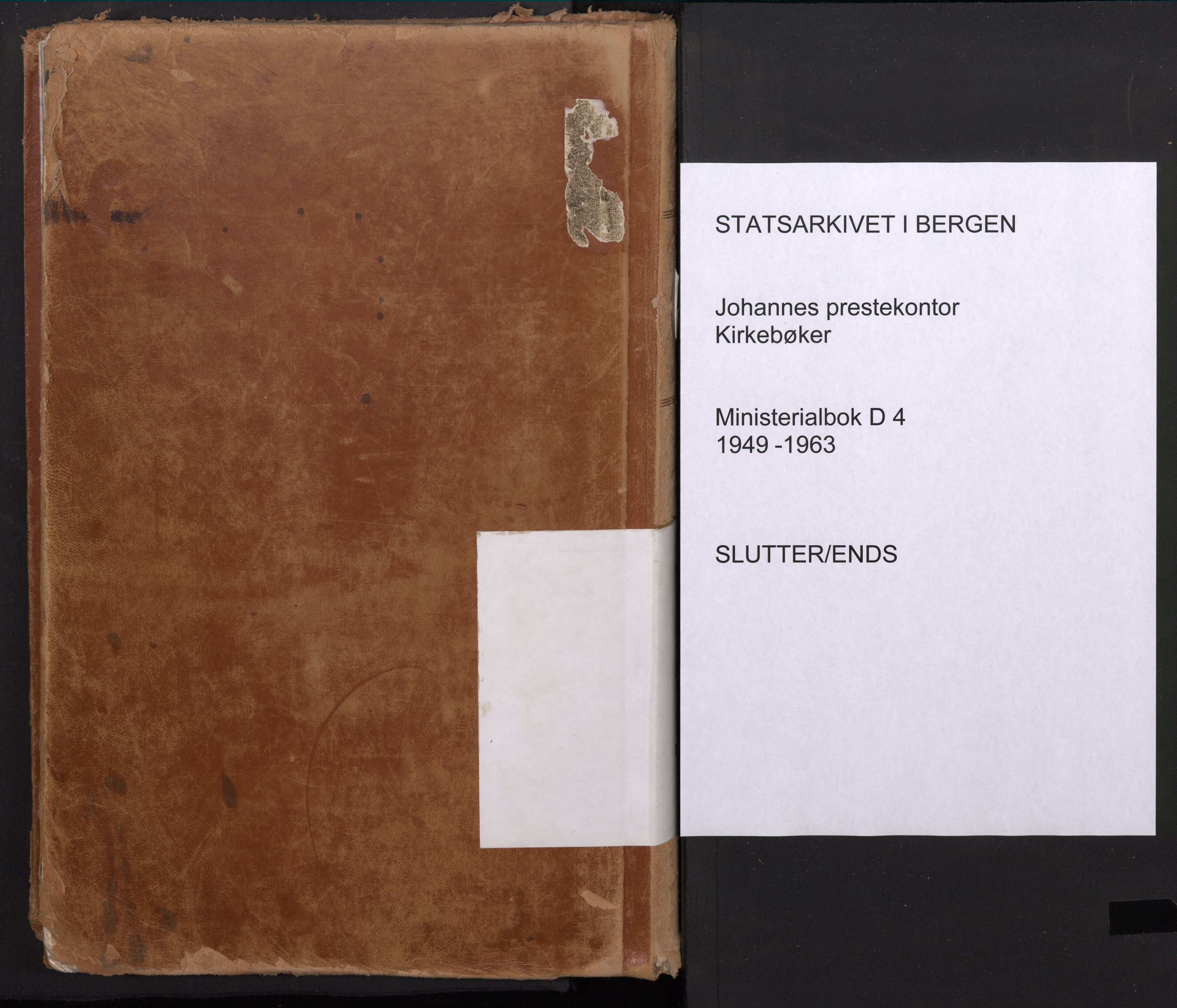 Johanneskirken sokneprestembete, AV/SAB-A-76001/H/Haa/L0015: Parish register (official) no. D 4, 1949-1963