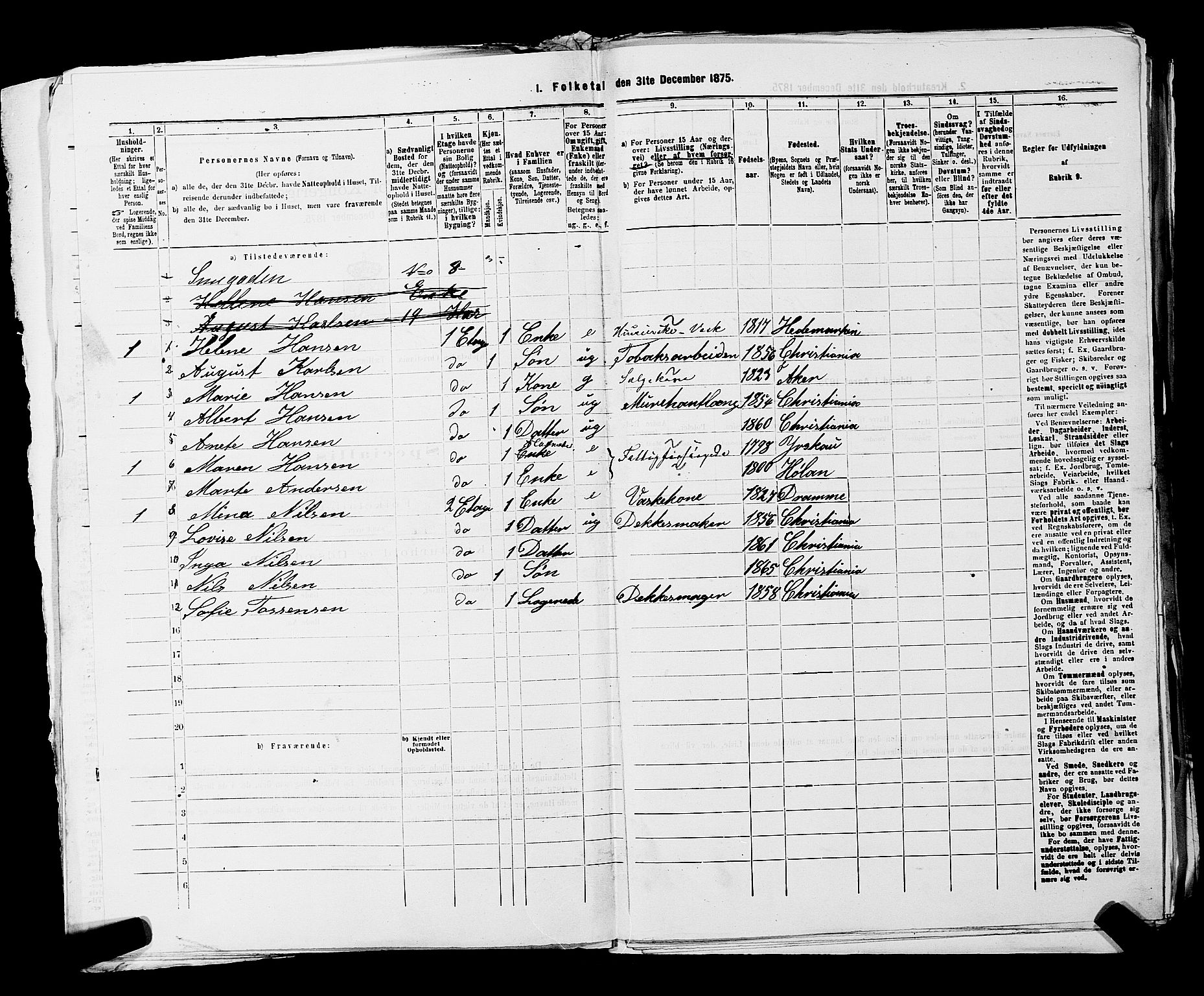 RA, 1875 census for 0301 Kristiania, 1875, p. 8866