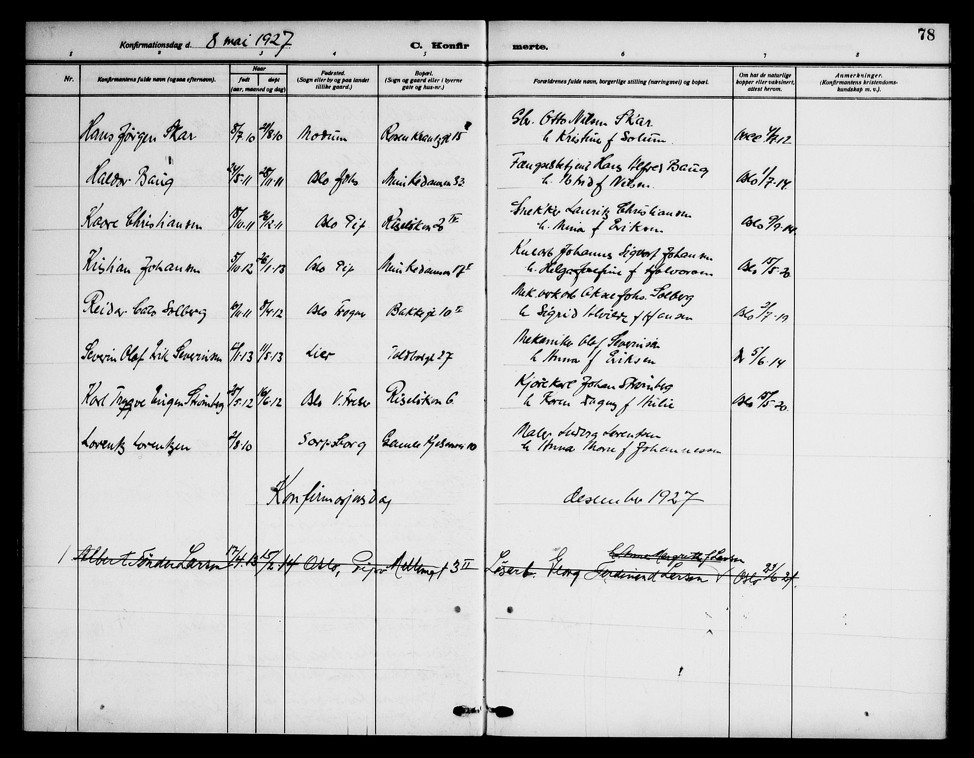 Piperviken prestekontor Kirkebøker, AV/SAO-A-10874/F/L0001: Parish register (official) no. 1, 1911-1958, p. 78