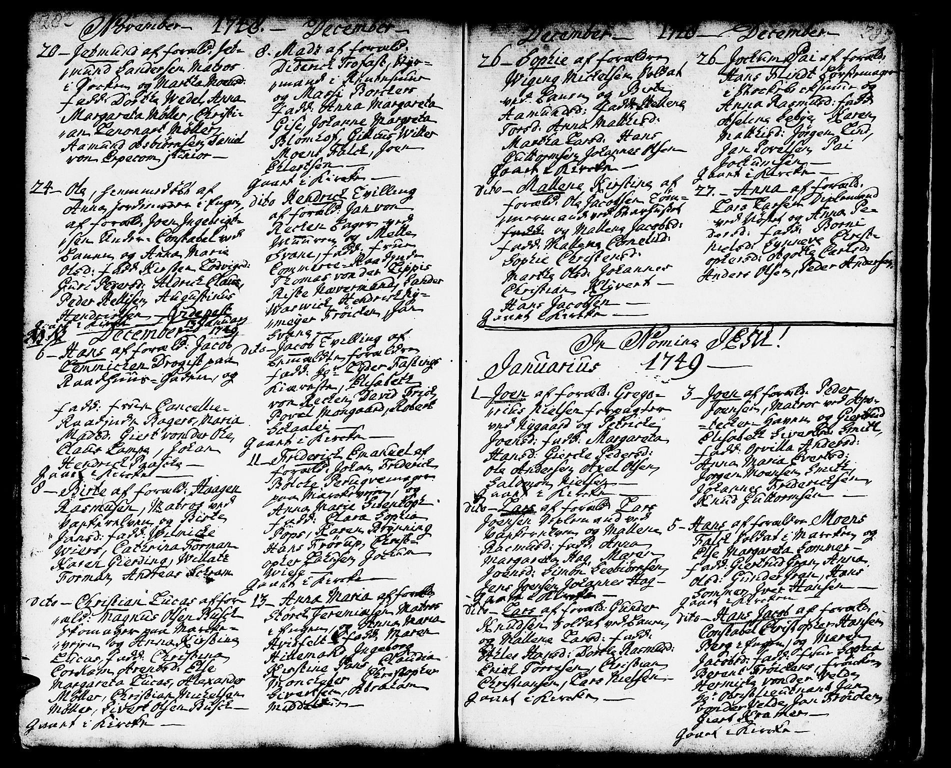 Domkirken sokneprestembete, SAB/A-74801/H/Haa/L0002: Parish register (official) no. A 2, 1733-1750, p. 282-283