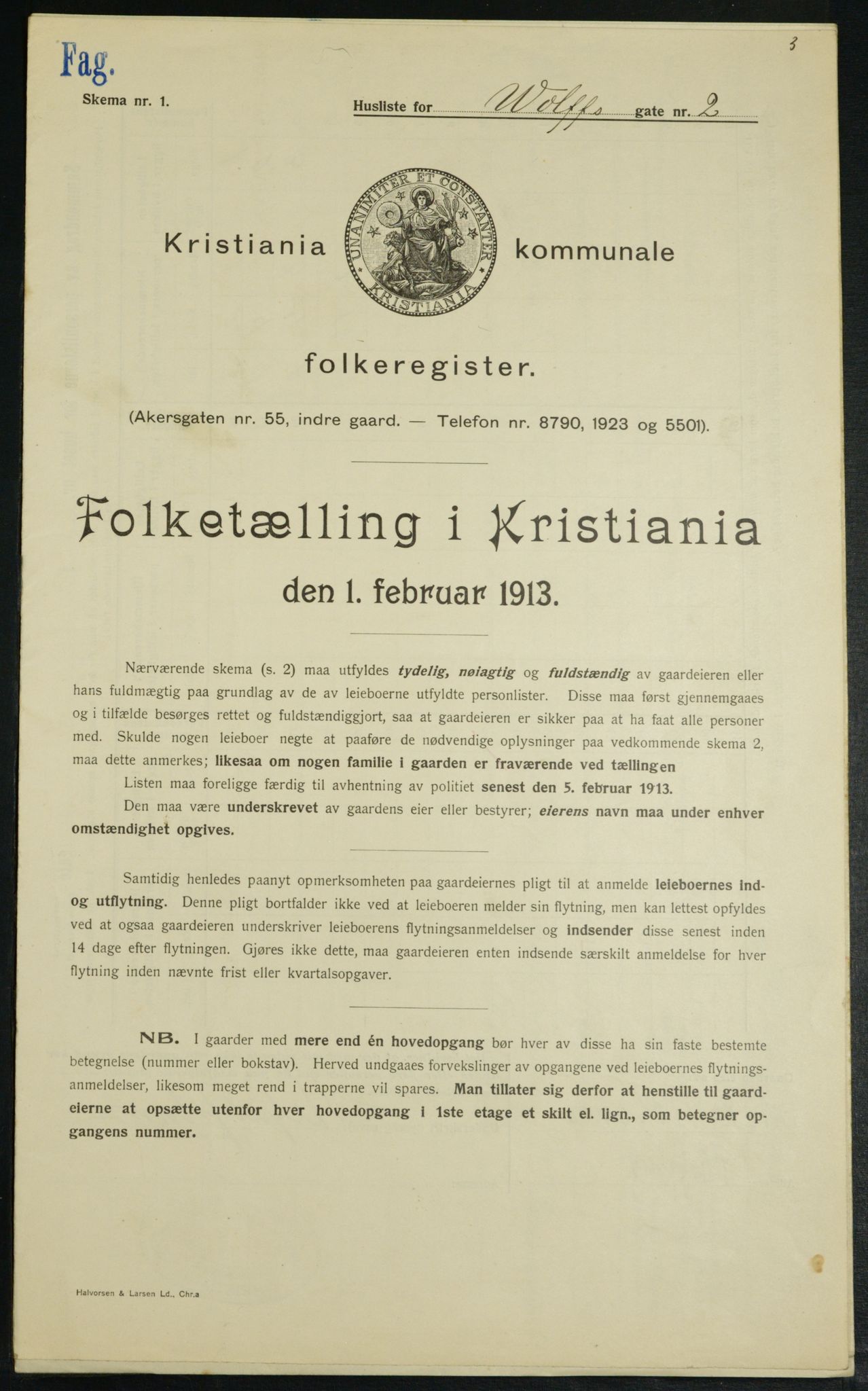 OBA, Municipal Census 1913 for Kristiania, 1913, p. 128391