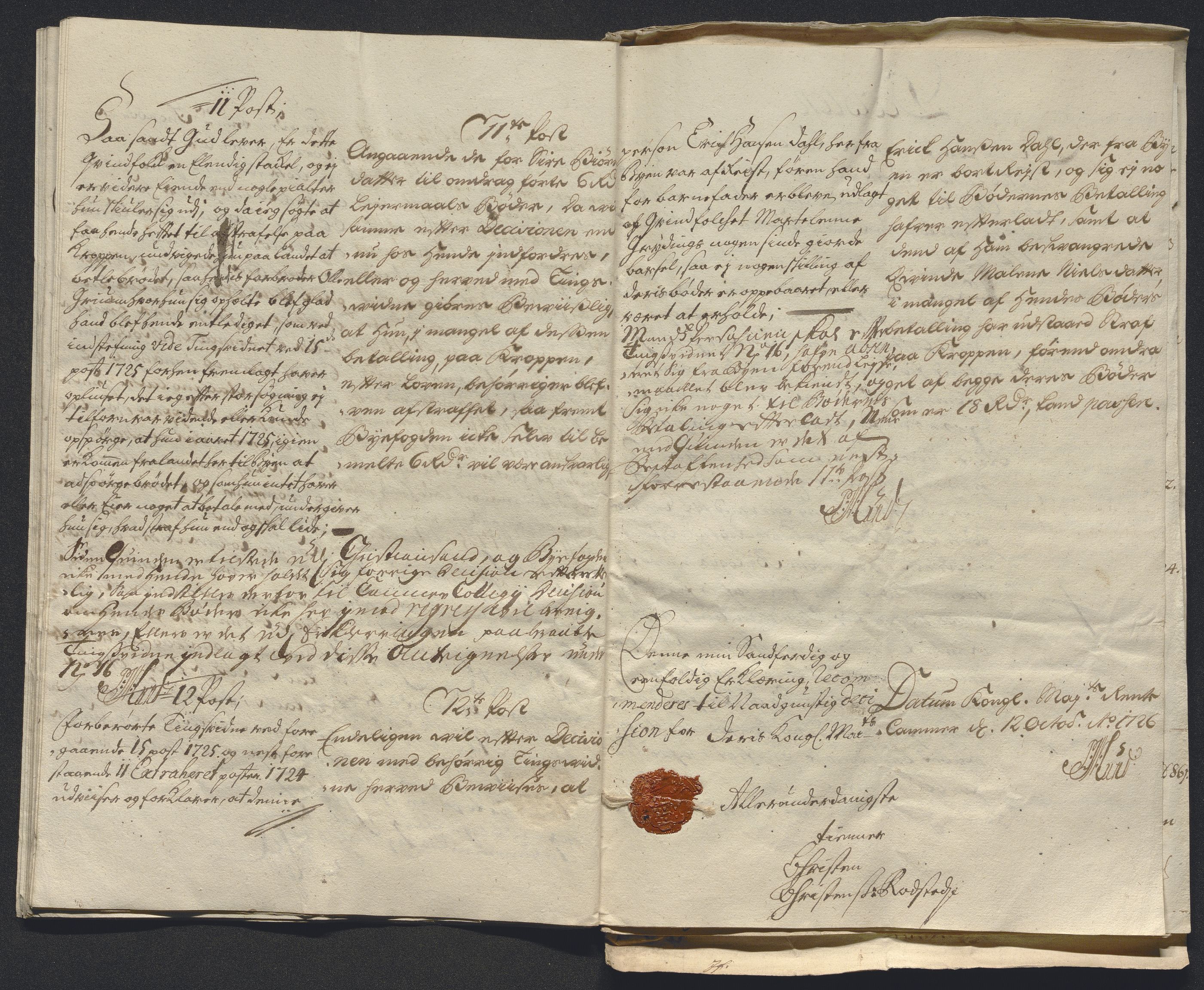 Rentekammeret inntil 1814, Reviderte regnskaper, Byregnskaper, AV/RA-EA-4066/R/Rm/L0286: [M19] Sikt og sakefall, 1719-1727, p. 446