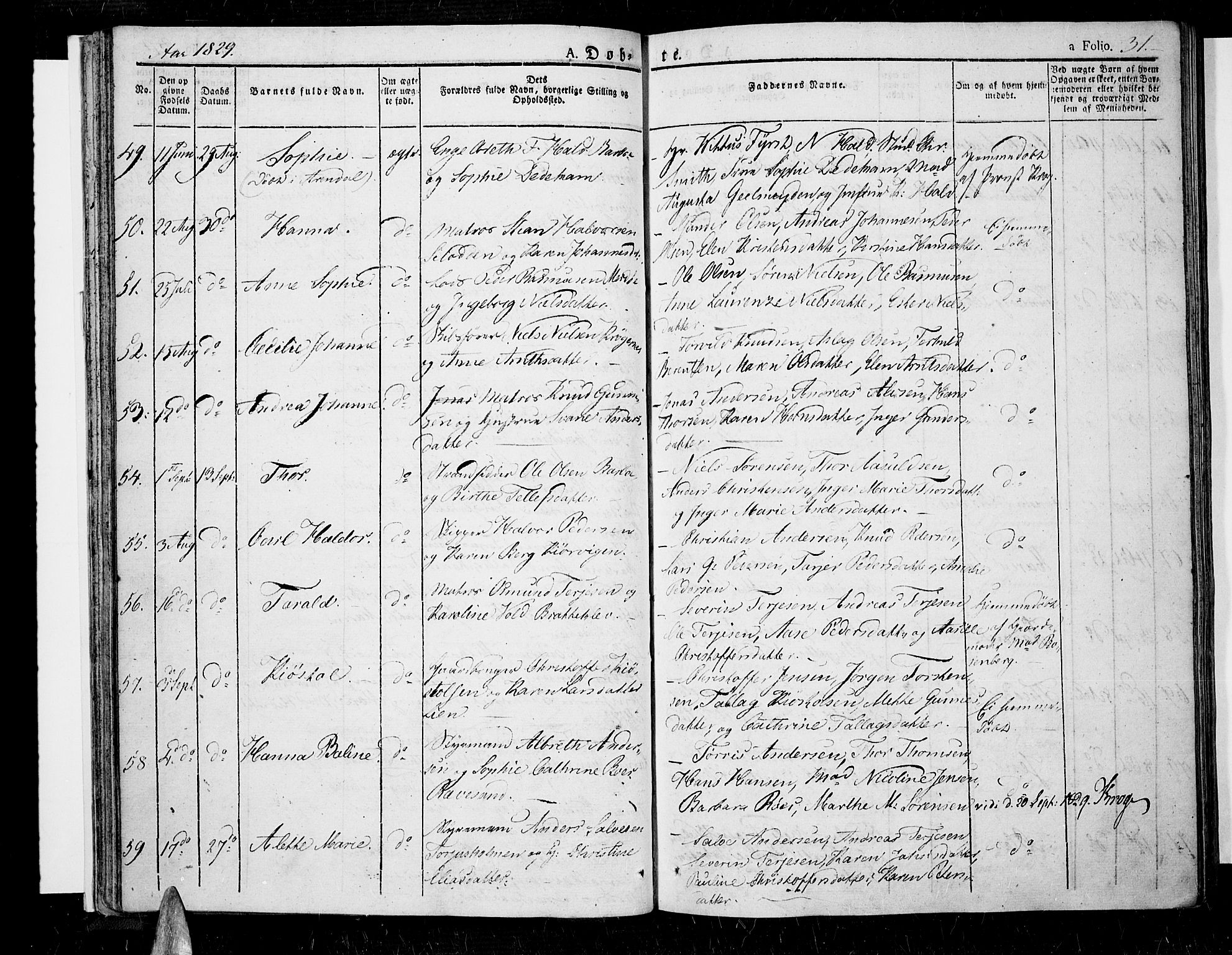 Tromøy sokneprestkontor, AV/SAK-1111-0041/F/Fa/L0003: Parish register (official) no. A 3, 1825-1837, p. 31