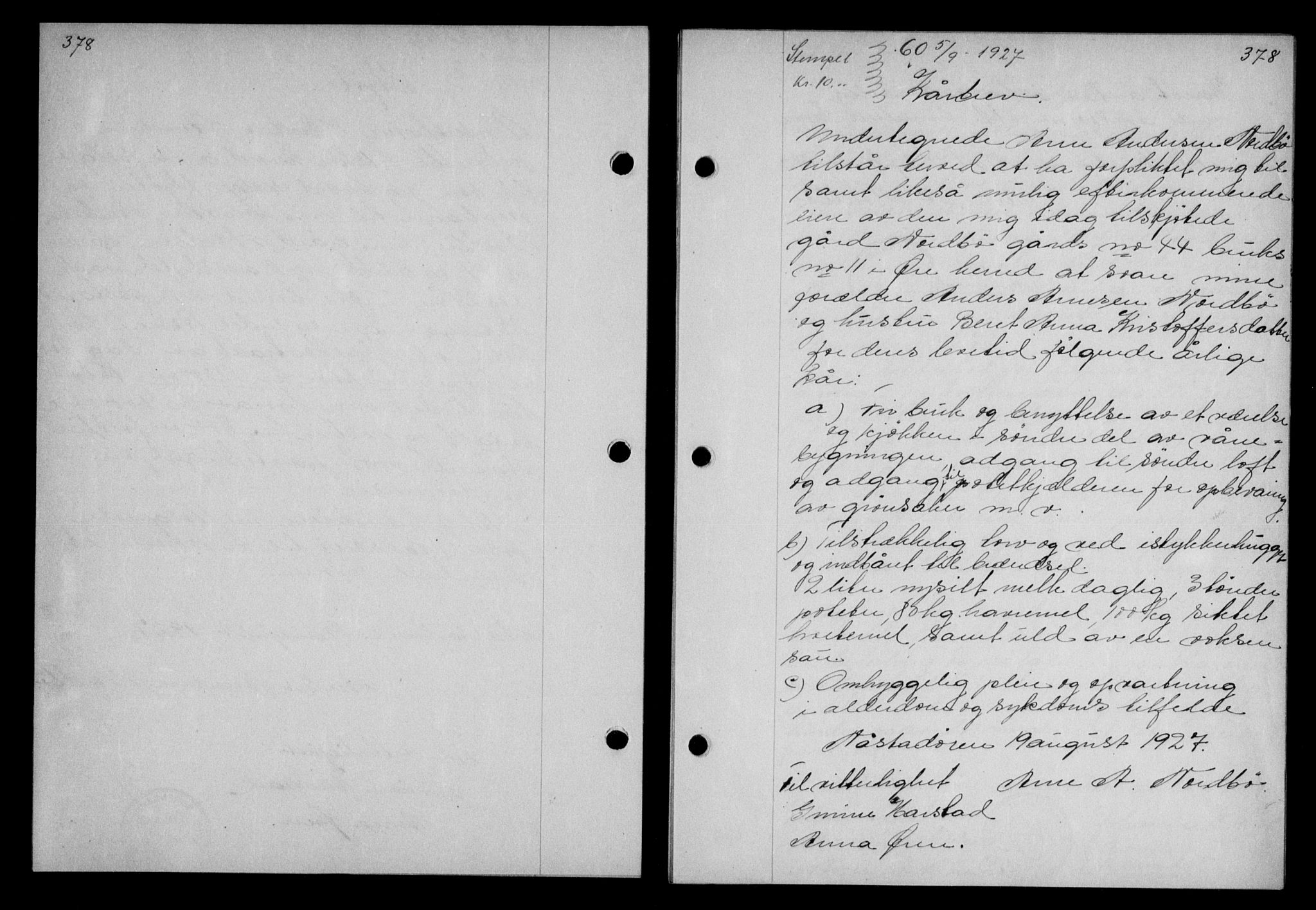 Nordmøre sorenskriveri, AV/SAT-A-4132/1/2/2Ca/L0062: Mortgage book no. 52, 1927-1927, Deed date: 05.09.1927