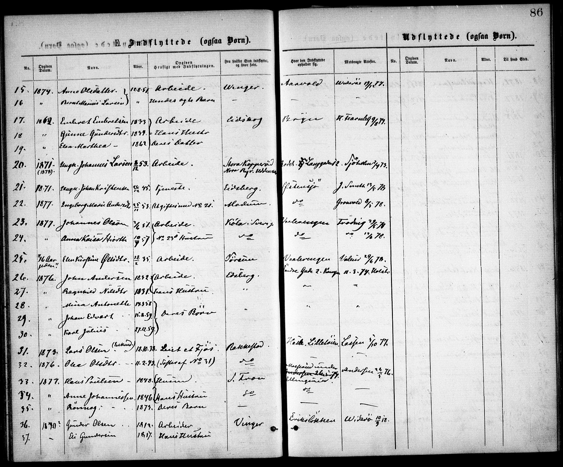 Østre Aker prestekontor Kirkebøker, SAO/A-10840/F/Fa/L0002: Parish register (official) no. I 2, 1861-1878, p. 86