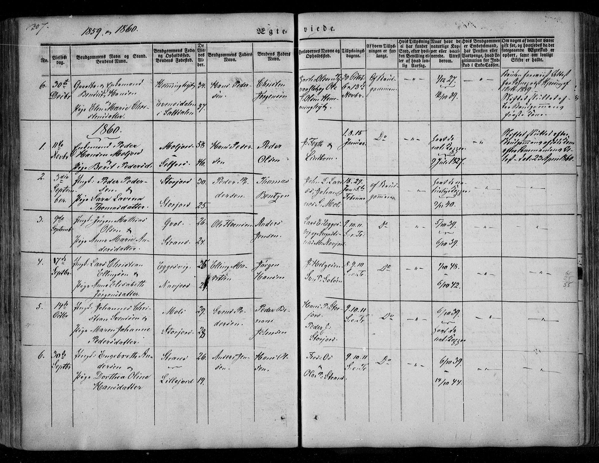 Ministerialprotokoller, klokkerbøker og fødselsregistre - Nordland, AV/SAT-A-1459/846/L0644: Parish register (official) no. 846A02, 1837-1872, p. 307