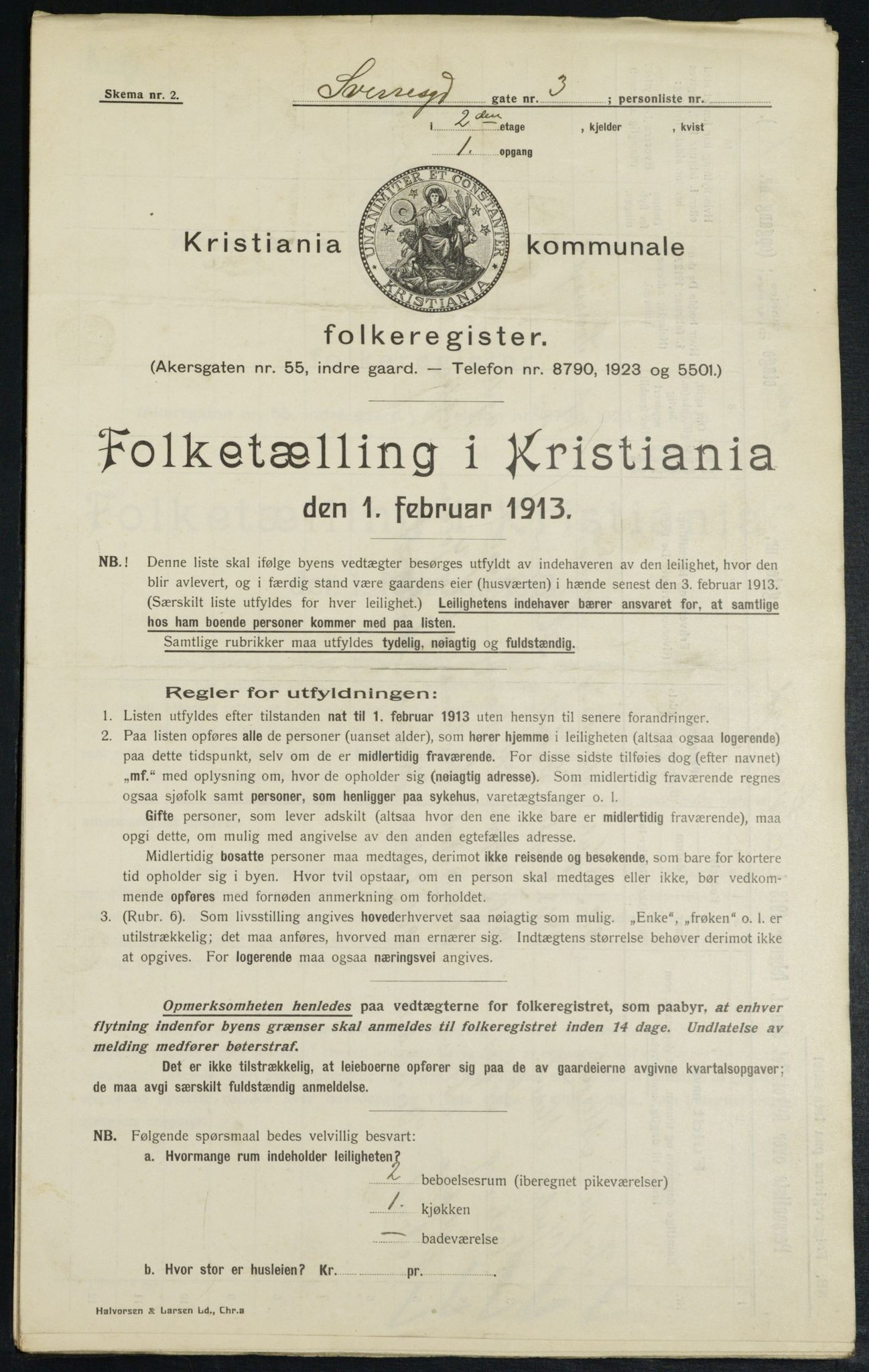 OBA, Municipal Census 1913 for Kristiania, 1913, p. 105998