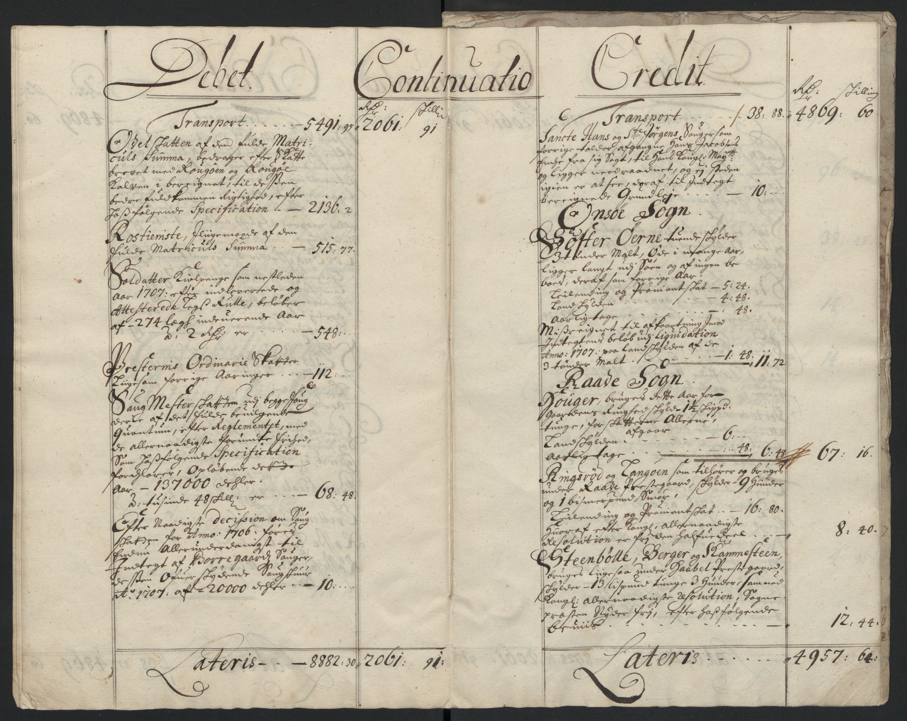 Rentekammeret inntil 1814, Reviderte regnskaper, Fogderegnskap, AV/RA-EA-4092/R04/L0134: Fogderegnskap Moss, Onsøy, Tune, Veme og Åbygge, 1707-1708, p. 247